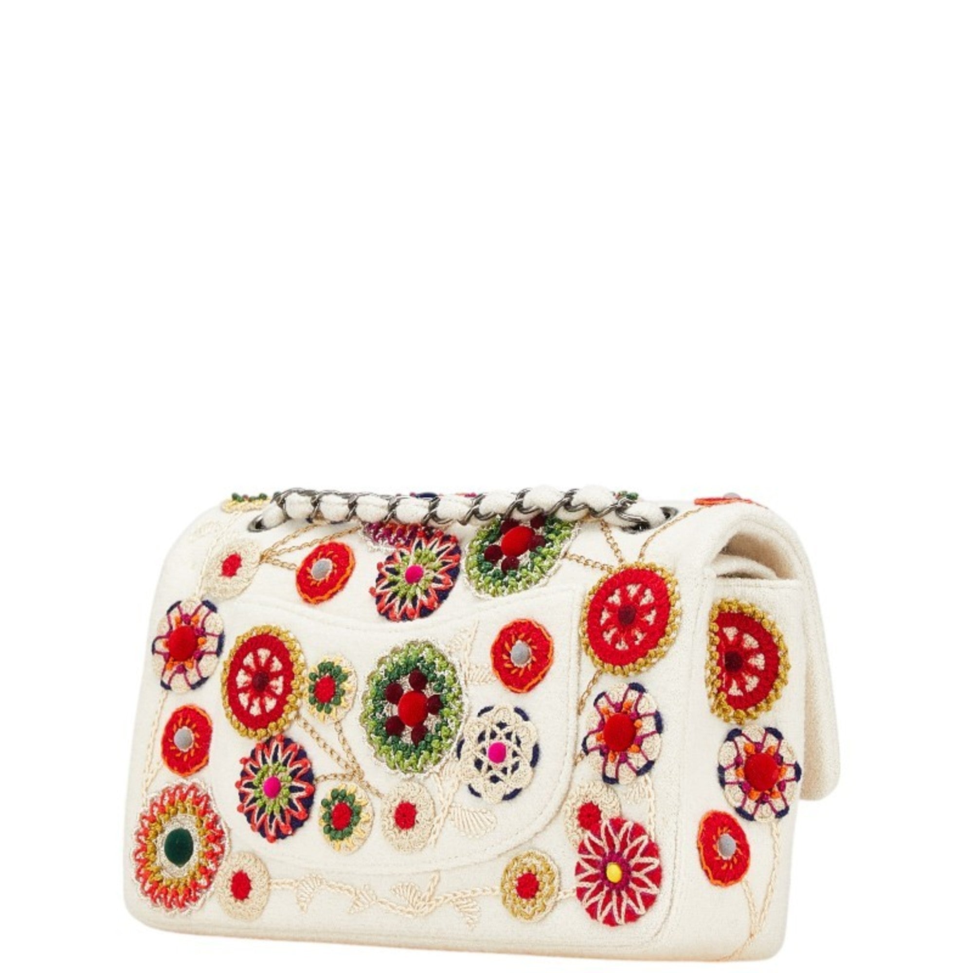 Chanel Matelasse Beige Multi-Color Cotton Handbag Shoulder Bag (Pre-Owned)