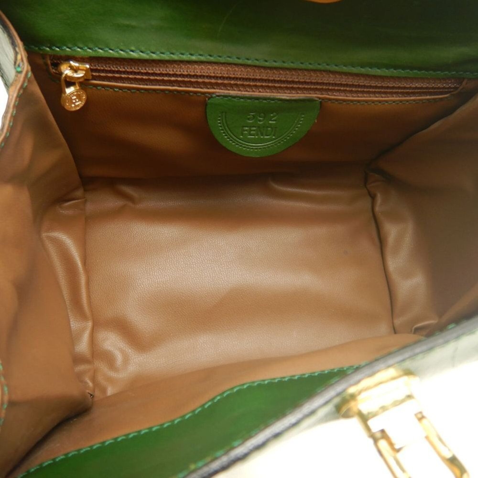 Fendi Green Leather Handbag (Pre-Owned)