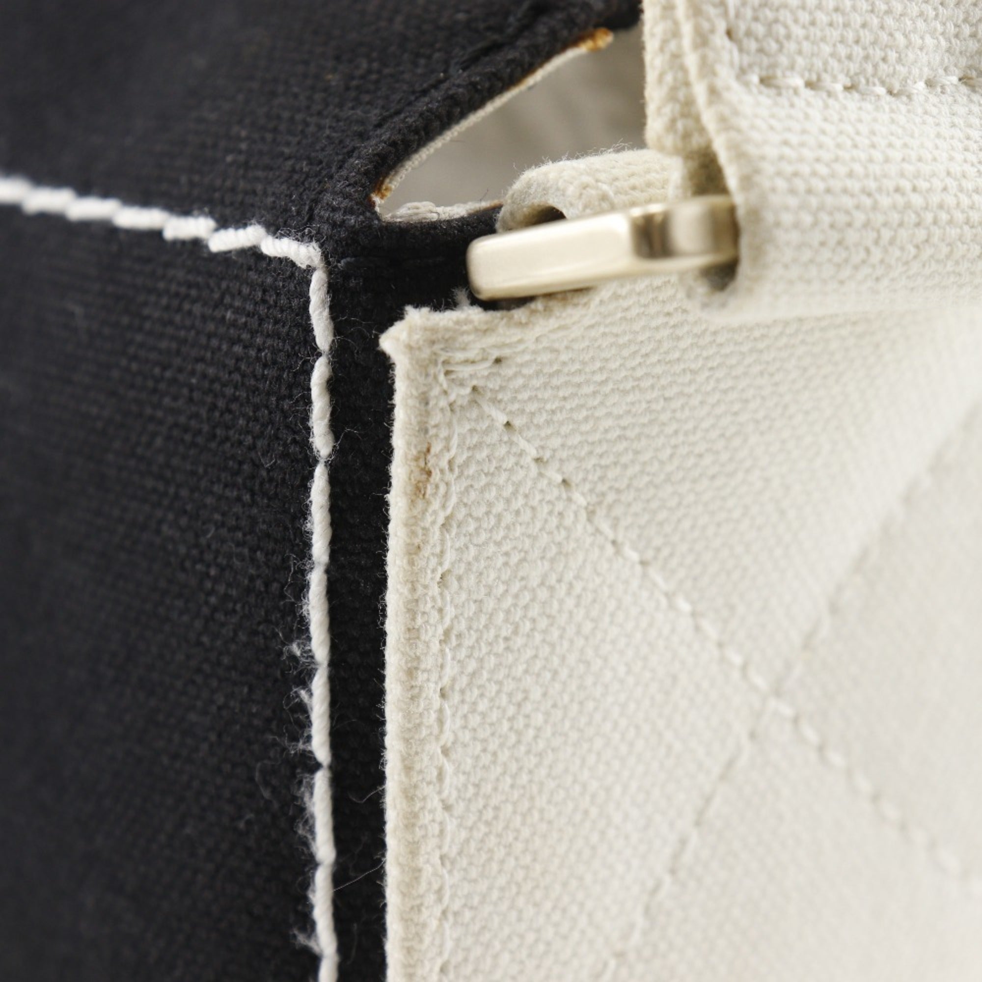 Chanel Chocolate Bar Black Canvas Shoulder Bag (Pre-Owned)