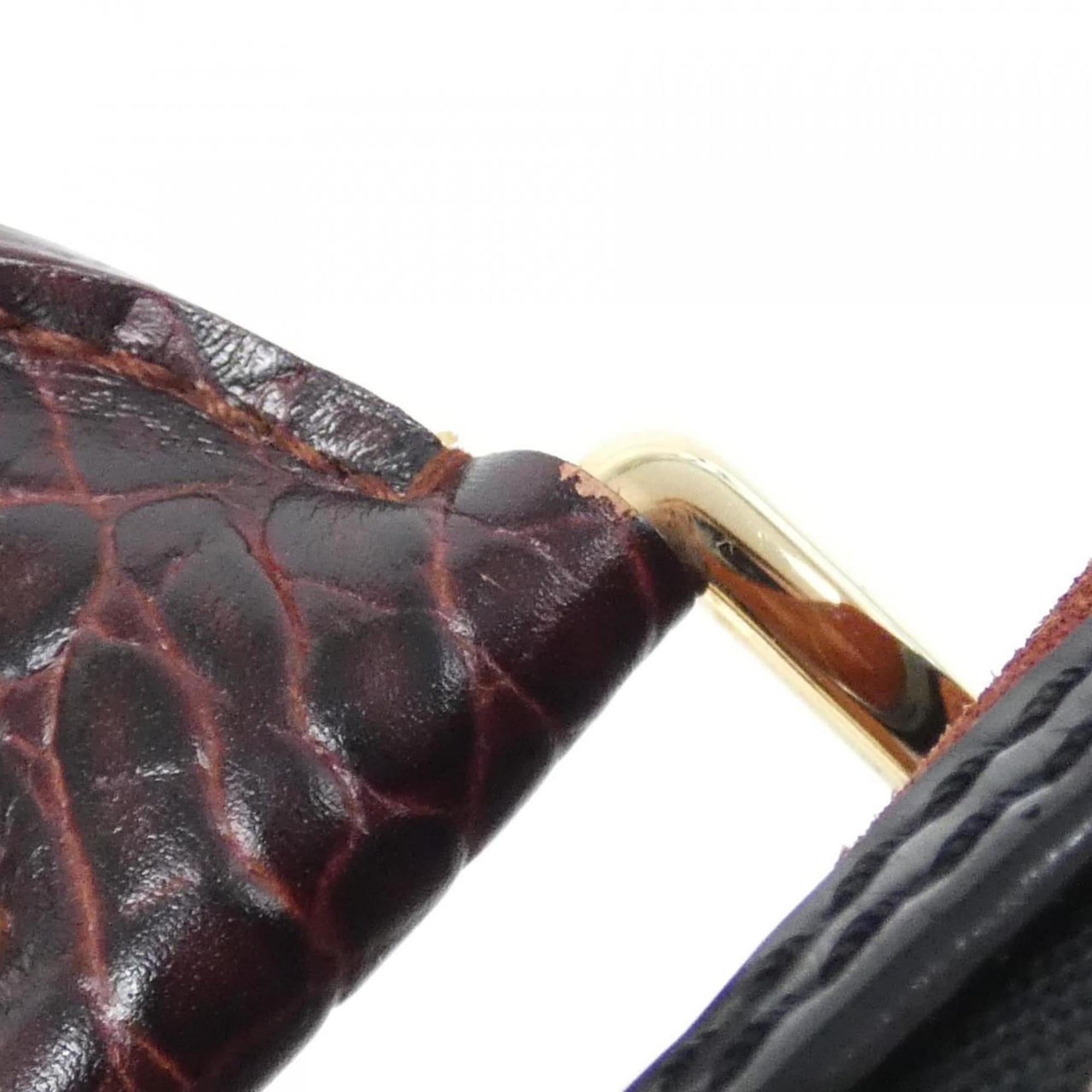 Louis Vuitton Brown Red Brown Suede Leather Handbag (Pre-Owned)