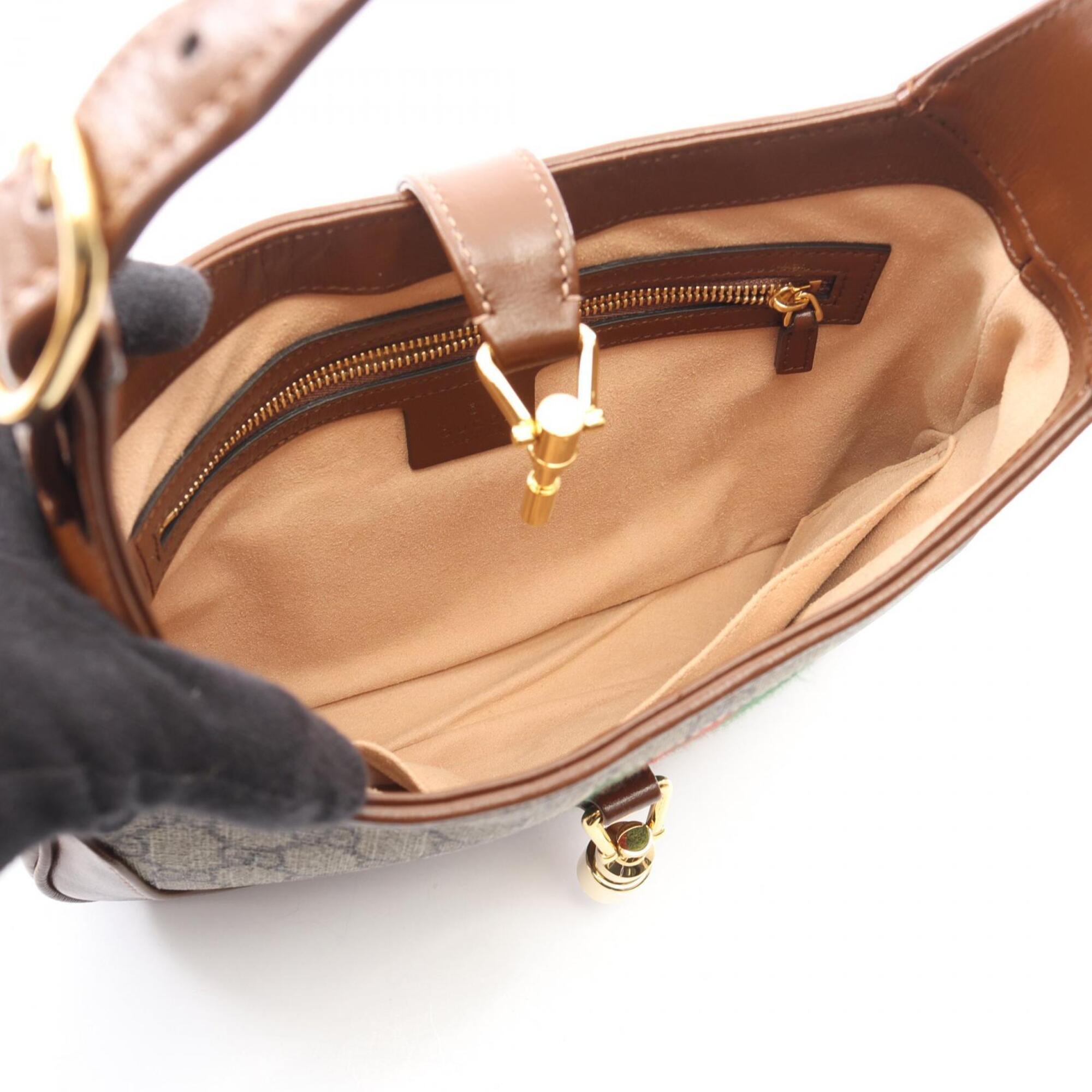 Gucci Beige Brown Pvc Leather Handbag Shoulder Bag (Pre-Owned)