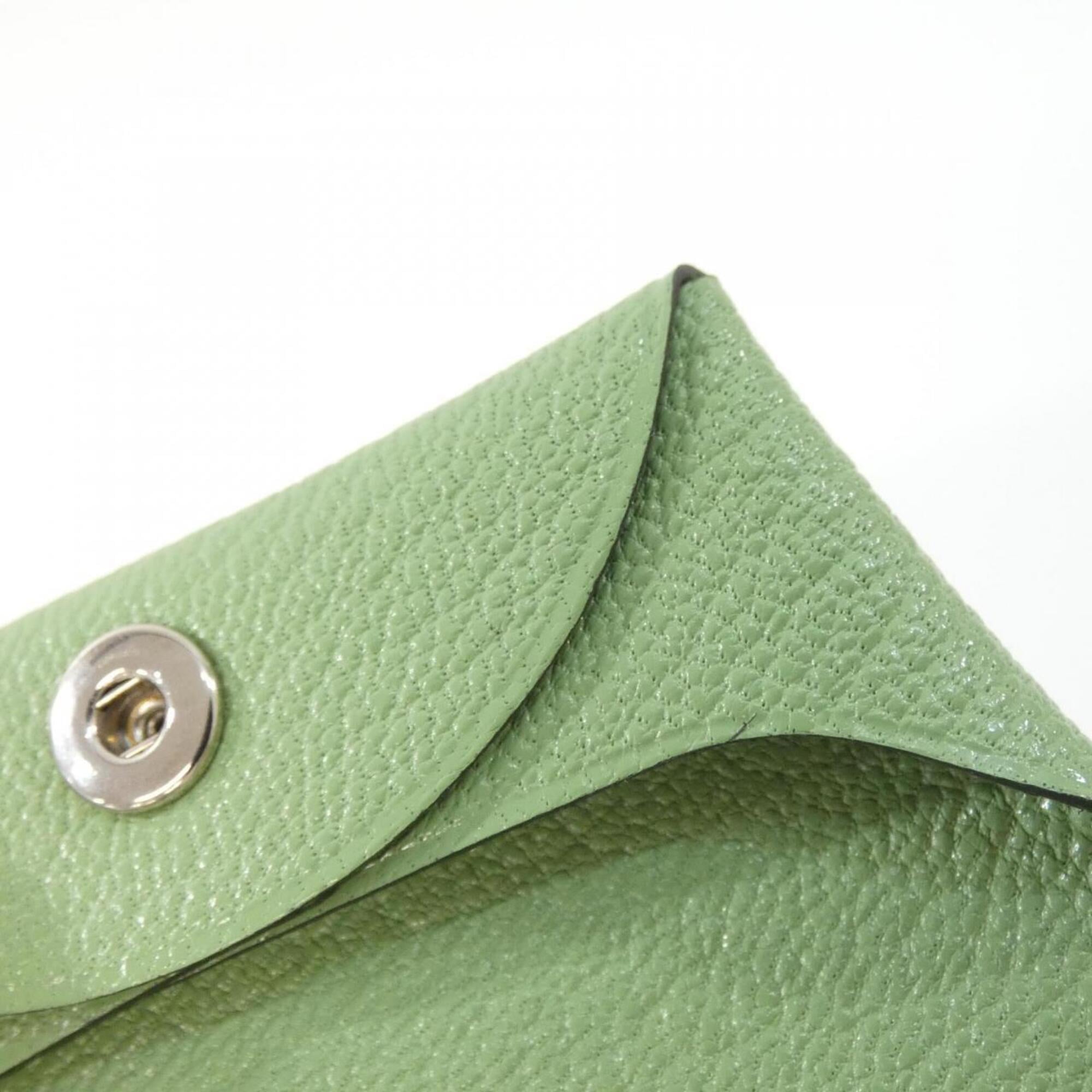 Hermes Bastia Vert Chevre Leather Coin Purse/Coin Case (Pre-Owned)