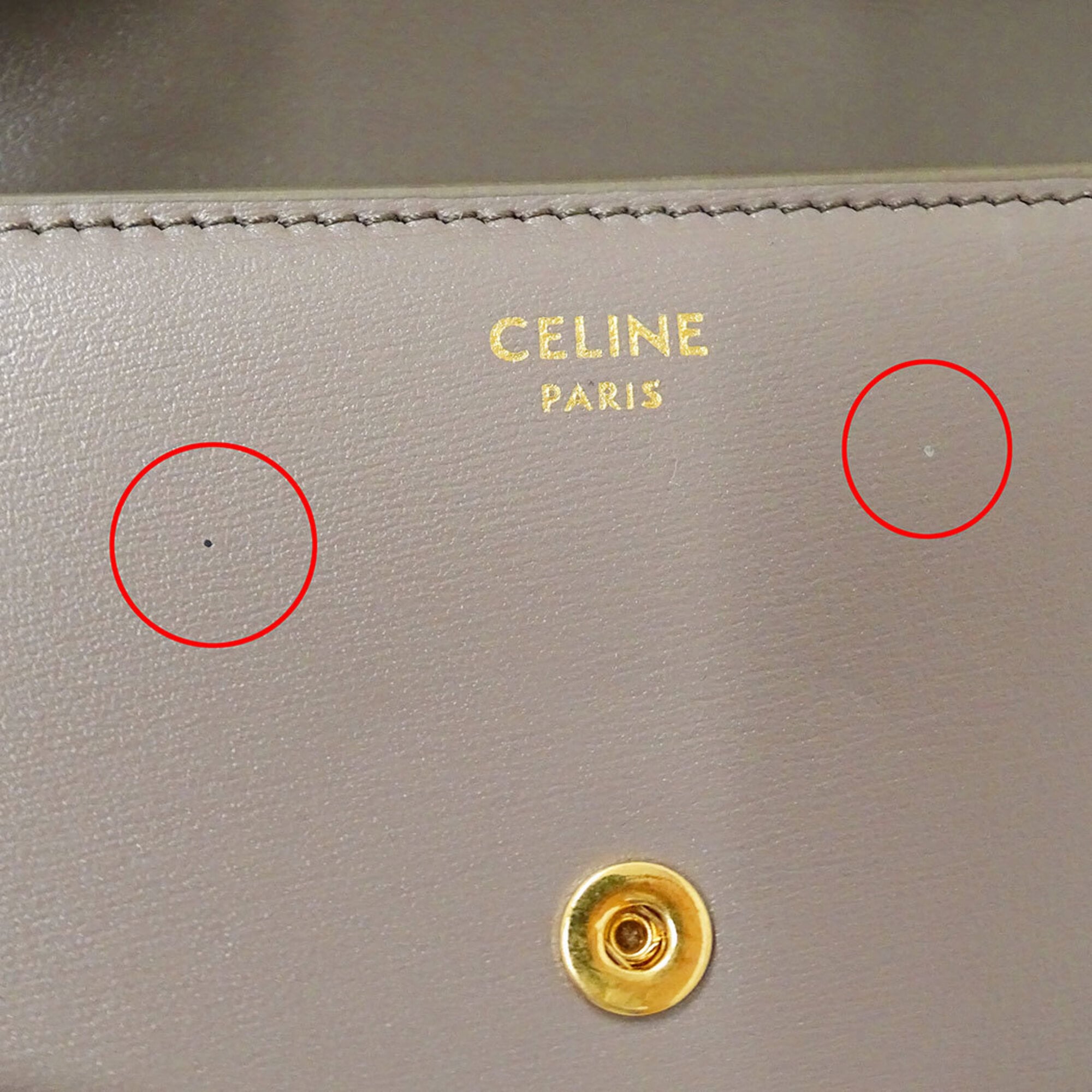 Celine Grayish Leather Wallet (Tri-Fold) (Pre-Owned)