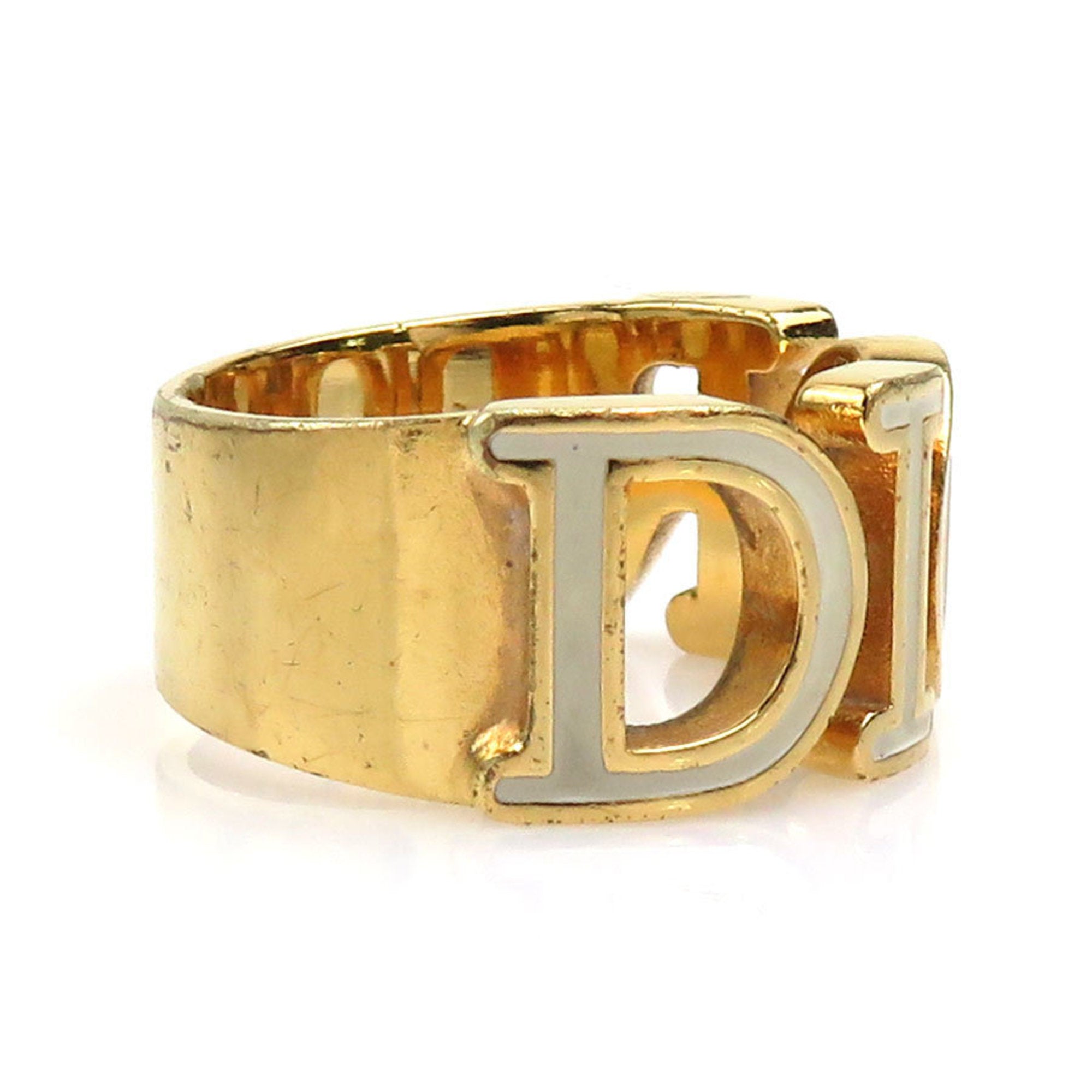 Christian Dior Gold Metal Band Ring (Pre-Owned)