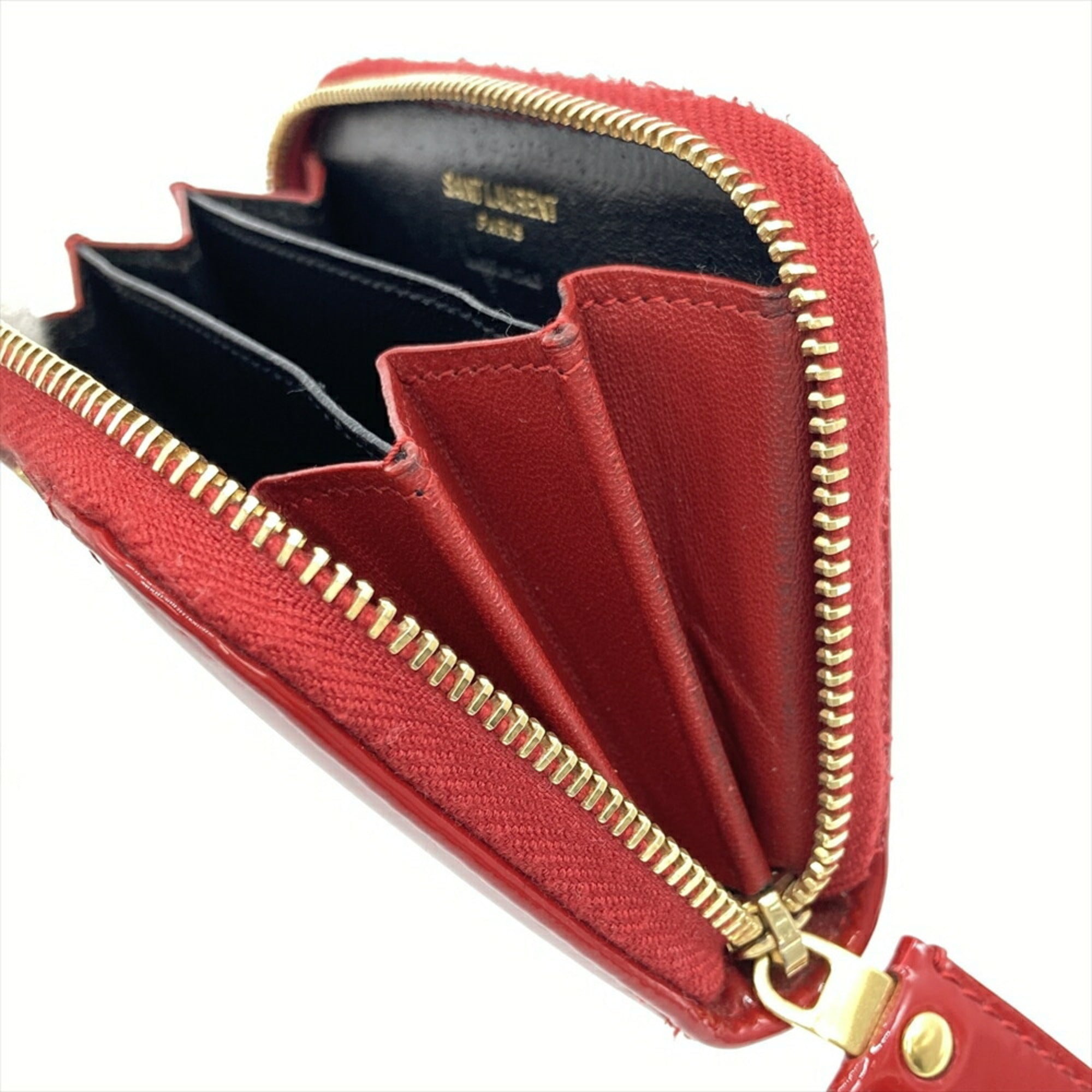Saint Laurent Red Color Leather Coin Purse/Coin Case (Pre-Owned)