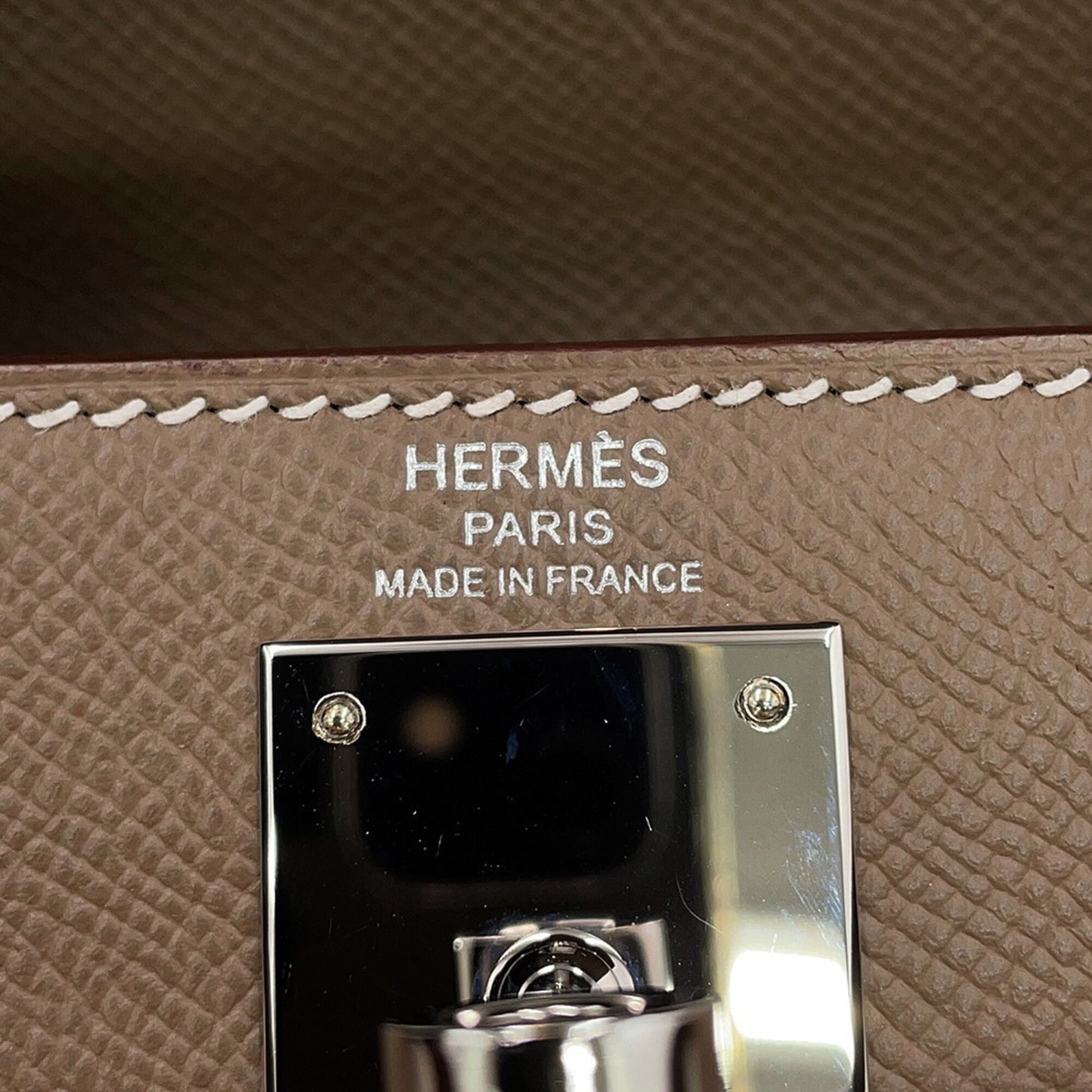 Hermes Kelly Etoupe Gray Epsom Leather Handbag (Pre-Owned)