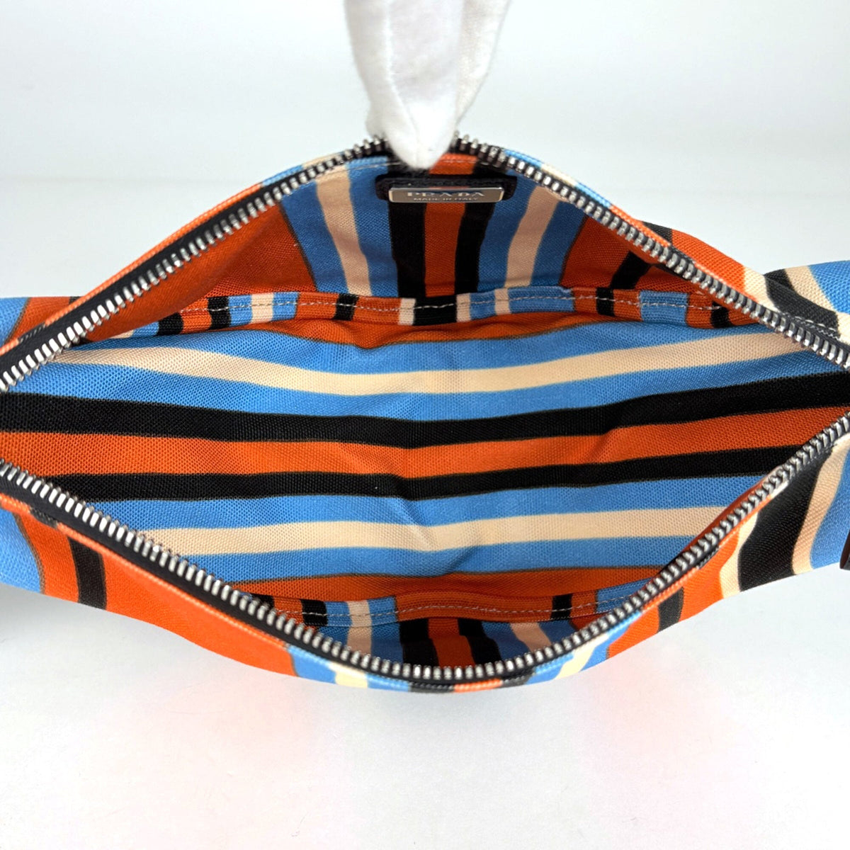 Prada Multi-Color Orange Canvas Pouch (Pre-Owned)