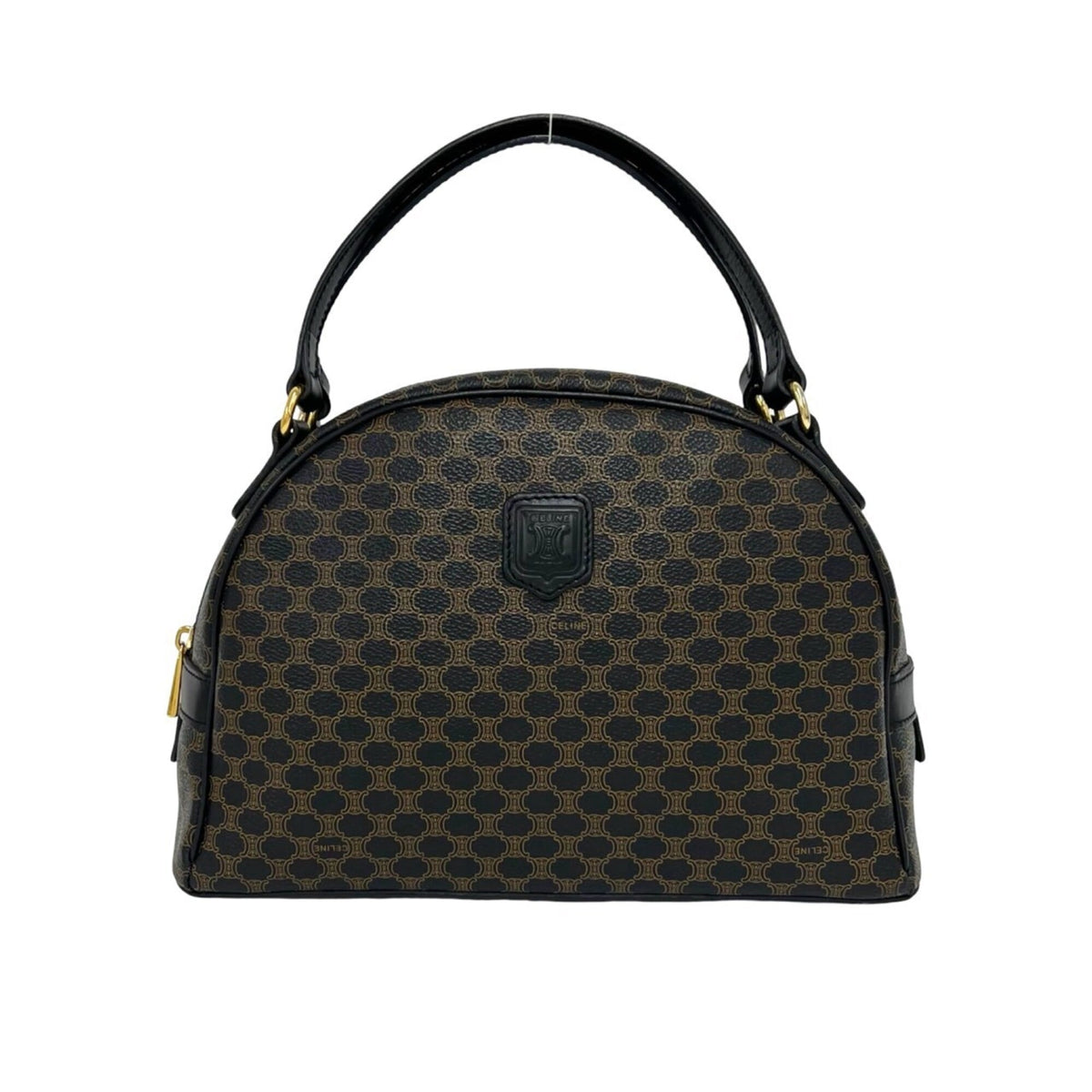 Celine Black Brown Leather Pvc Boston Bag Handbag (Pre-Owned)