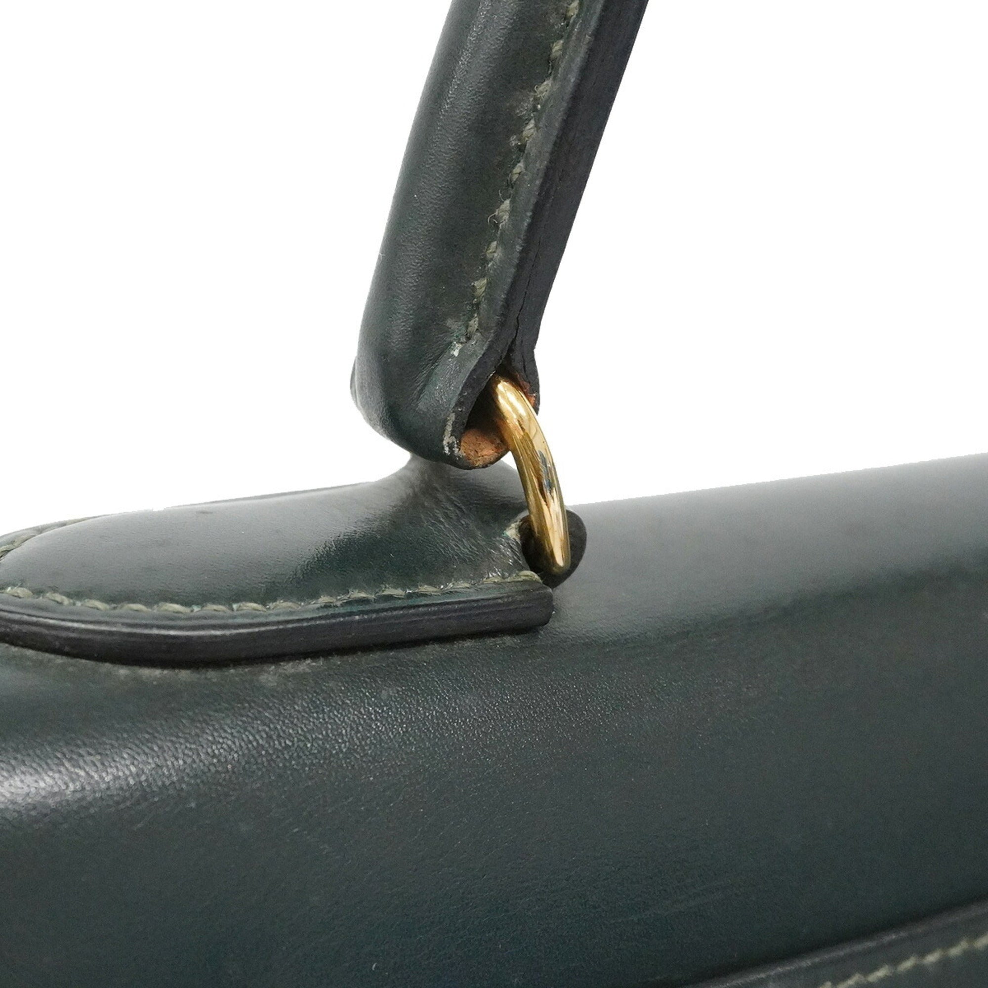 Hermes Green Box Calf Leather Handbag (Pre-Owned)