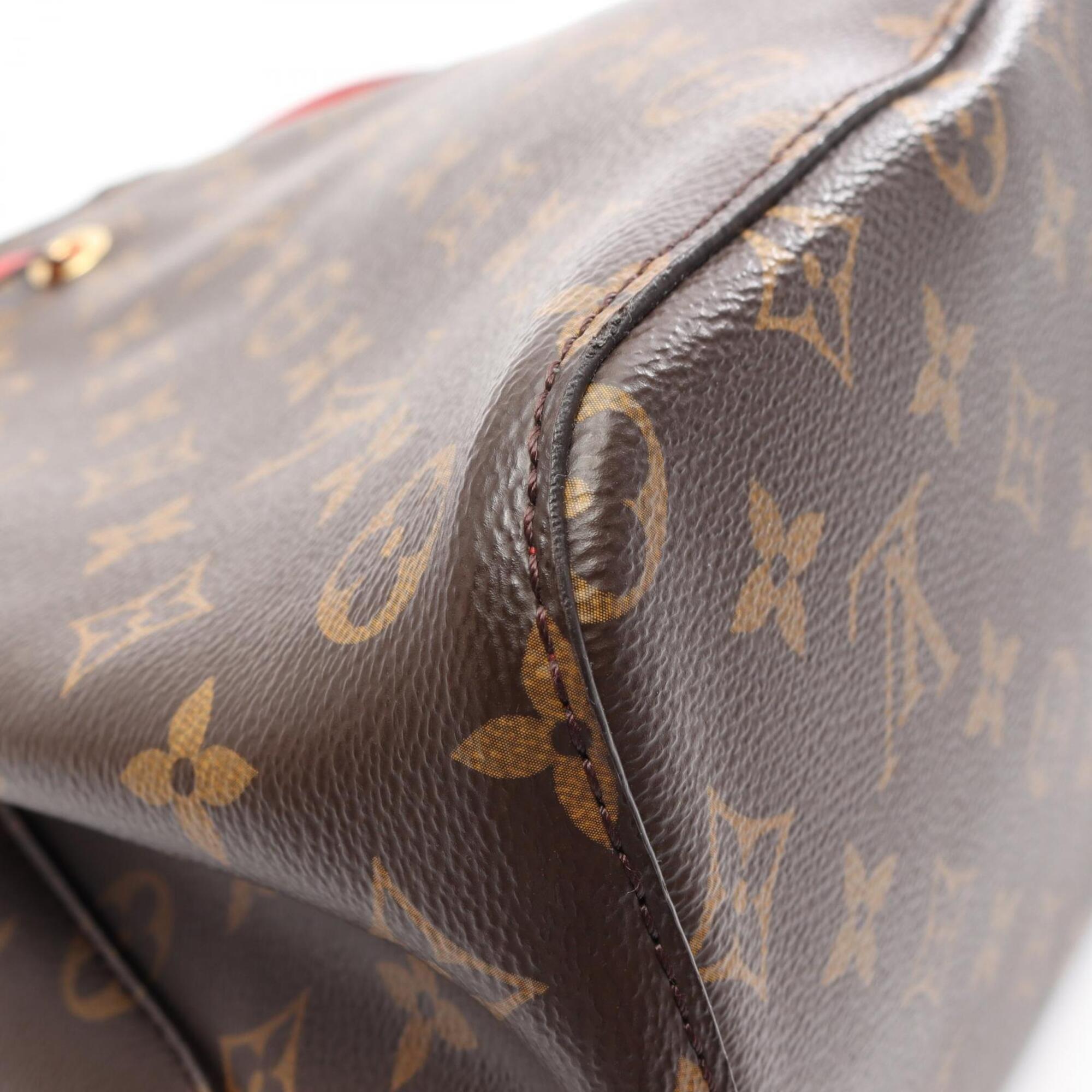 Louis Vuitton Brown Coquelicots Red Color Coated Canvas Pvc Monogram Leather Handbag Shoulder Bag (Pre-Owned)