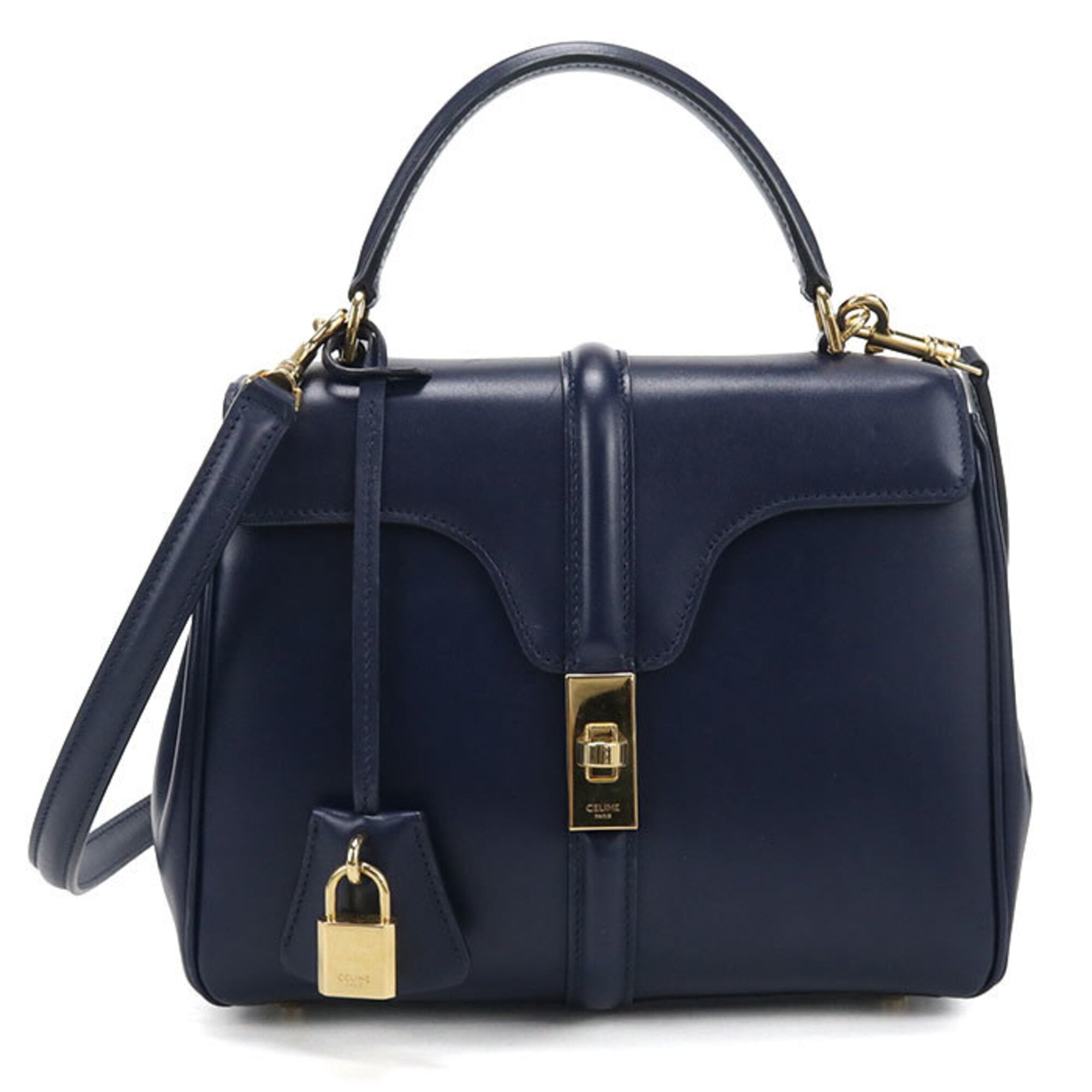 Celine Navy Leather Handbag (Pre-Owned)