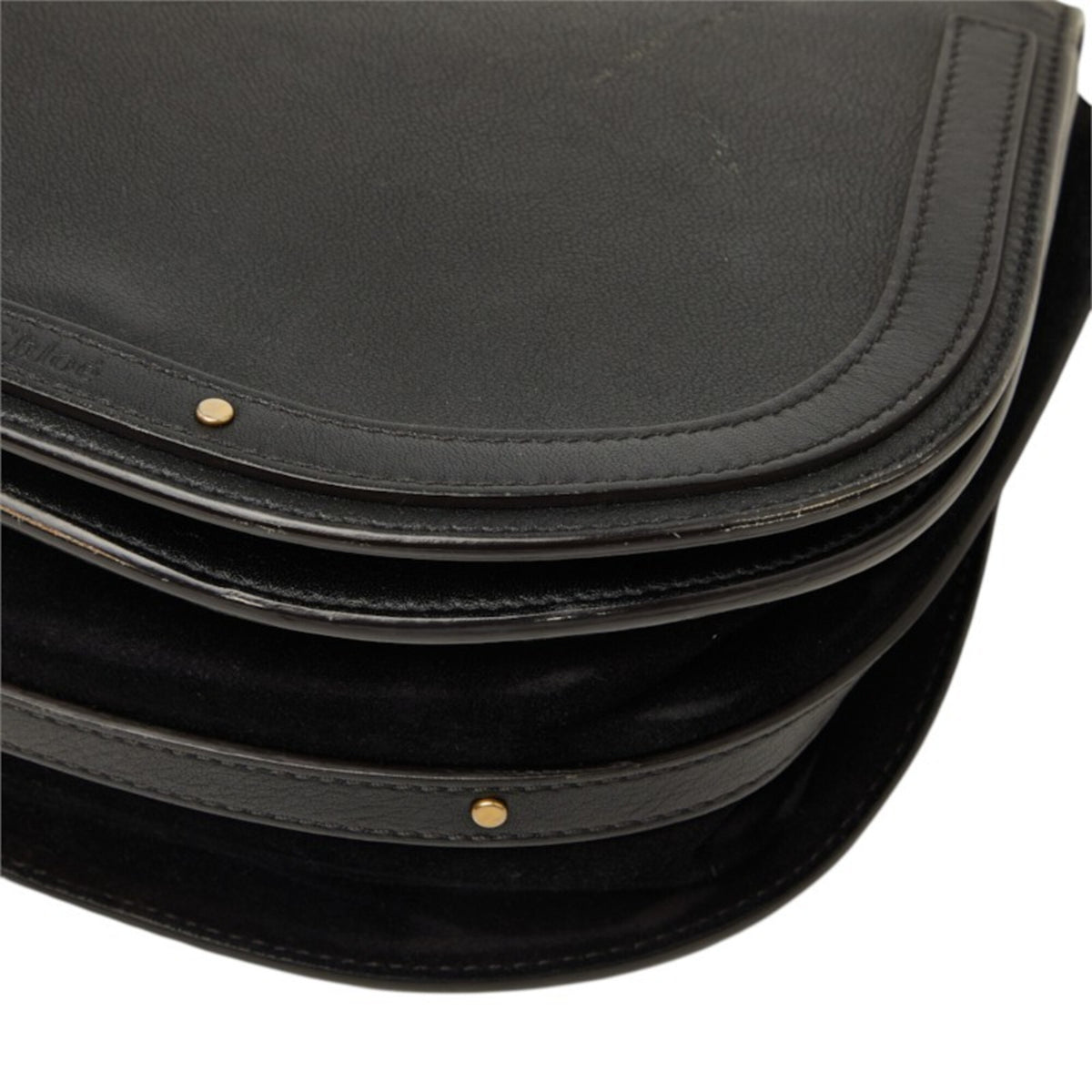 Chloé Black Leather Handbag Shoulder Bag (Pre-Owned)
