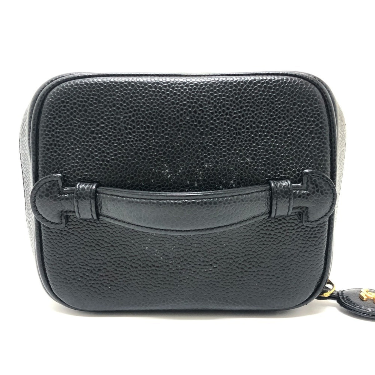 Chanel Black Grained Calfskin Handbag Vanity Bag (Pre-Owned)