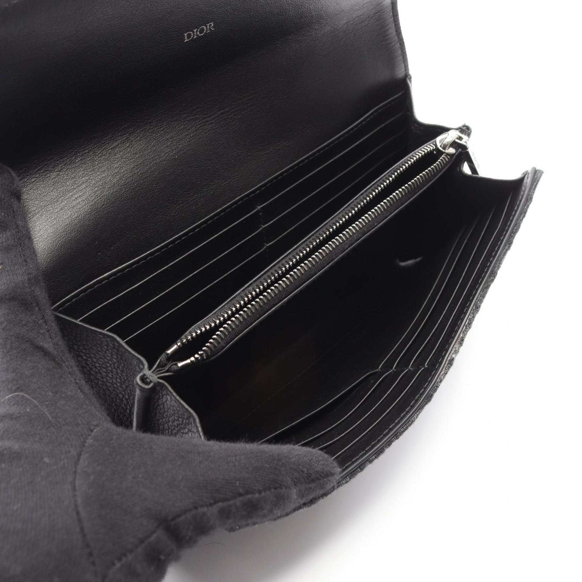 Christian Dior Black Canvas Long Wallet (Bi-Fold) (Pre-Owned)