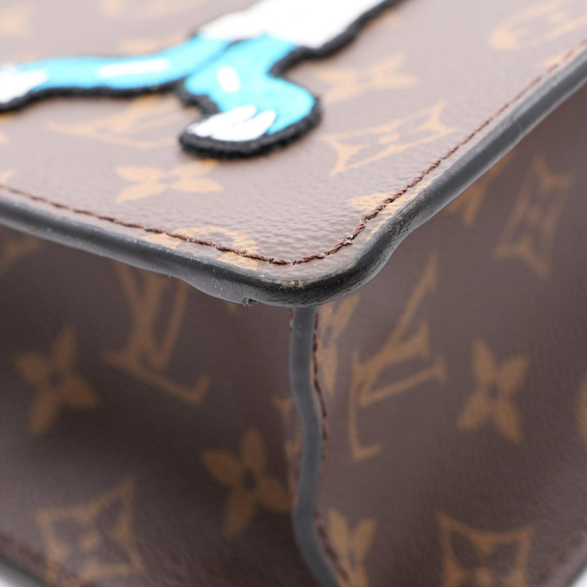 Louis Vuitton Black Brown Multi-Color Coated Canvas Leather Handbag Tote Bag (Pre-Owned)