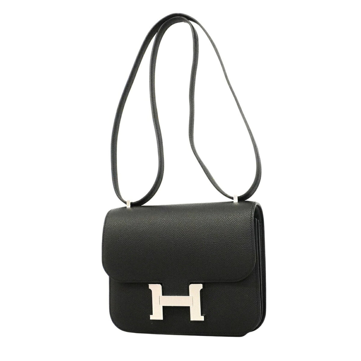 Hermes Black Leather Shoulder Bag (Pre-Owned)