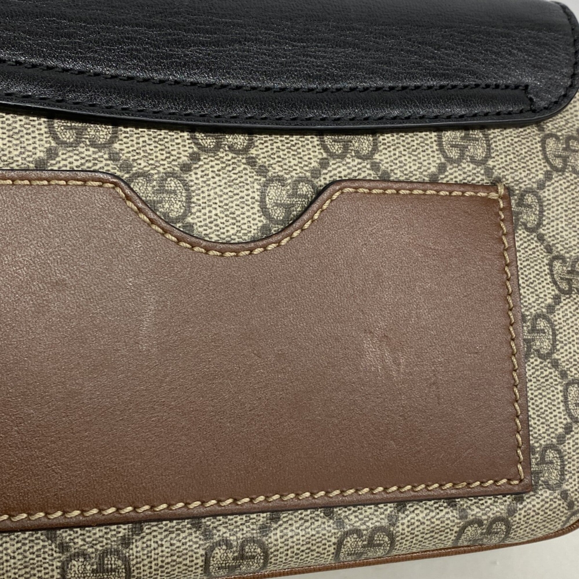 Gucci Beige Black Brown Pvc Handbag (Pre-Owned)