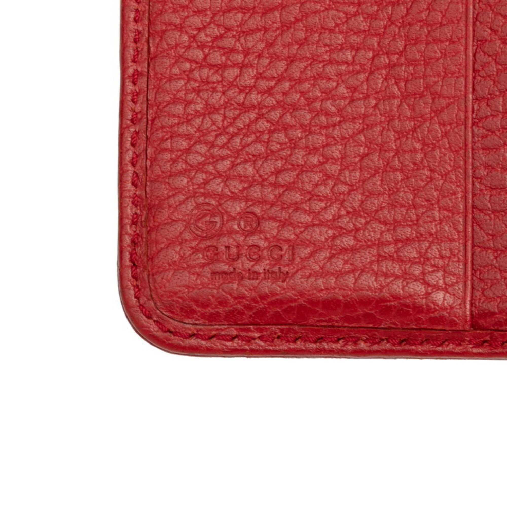 Gucci Beige Red Color Canvas Leather Wallet (Bi-Fold) (Pre-Owned)