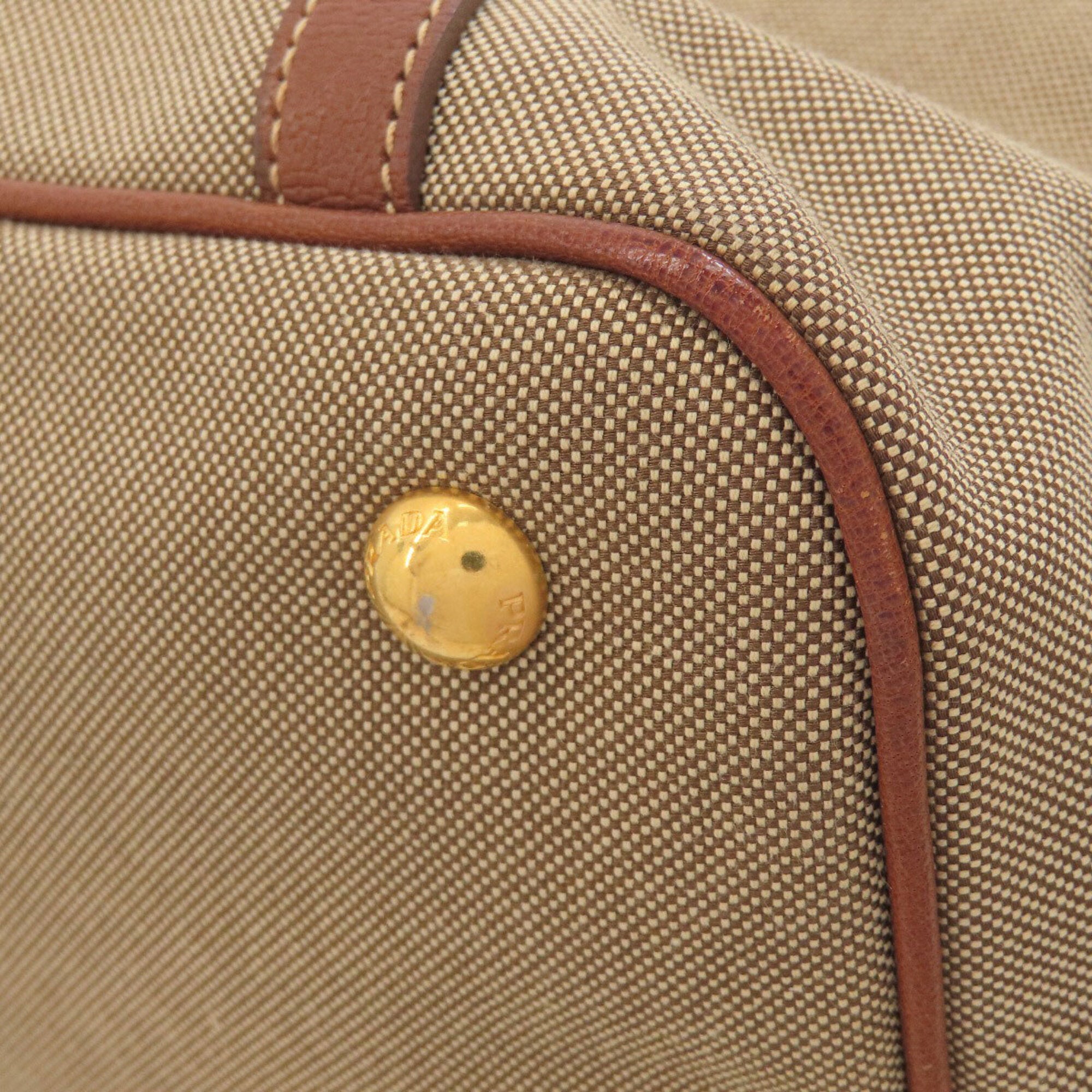 Prada Brown Canvas Handbag (Pre-Owned)