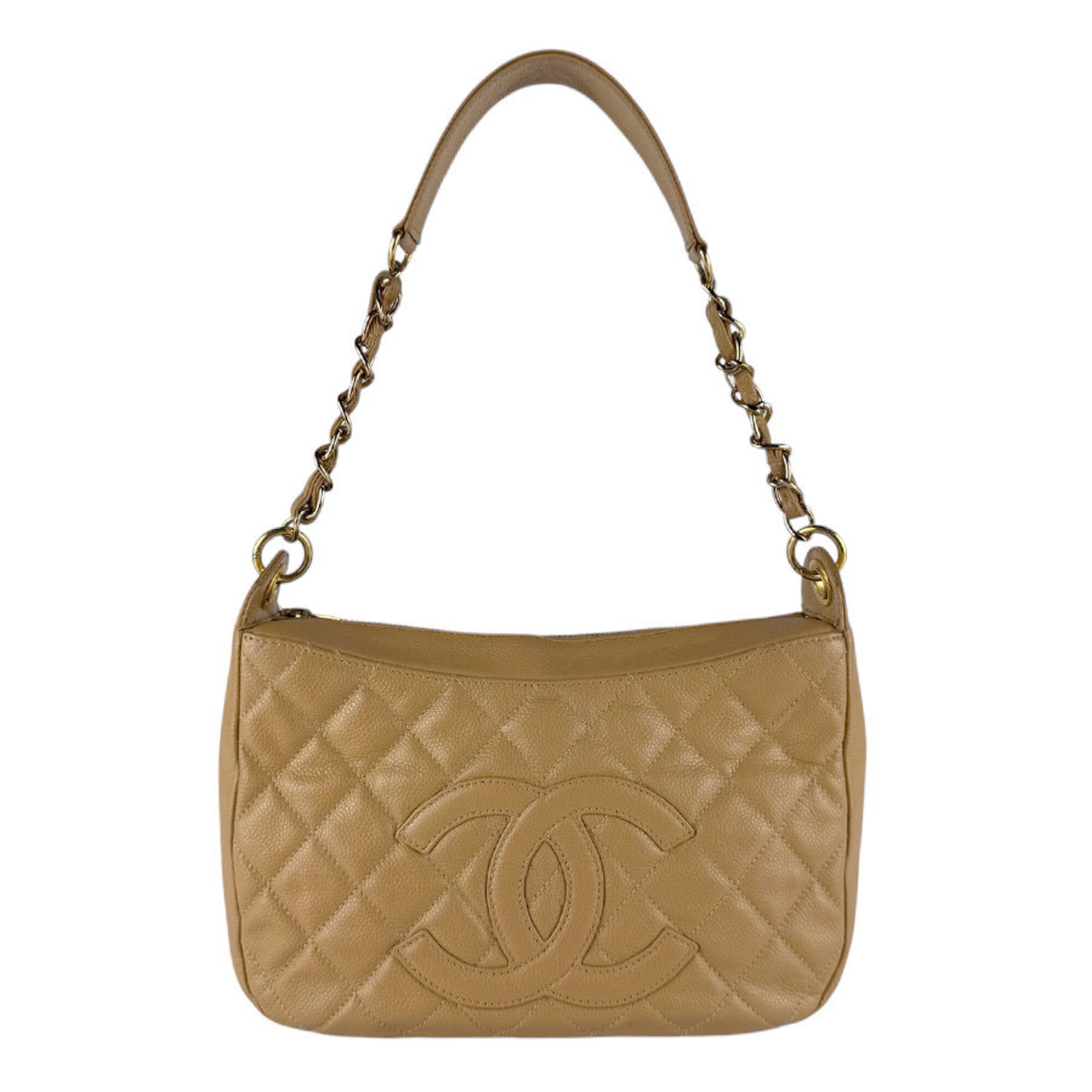 Chanel Camel Grained Calfskin Shoulder Bag (Pre-Owned)