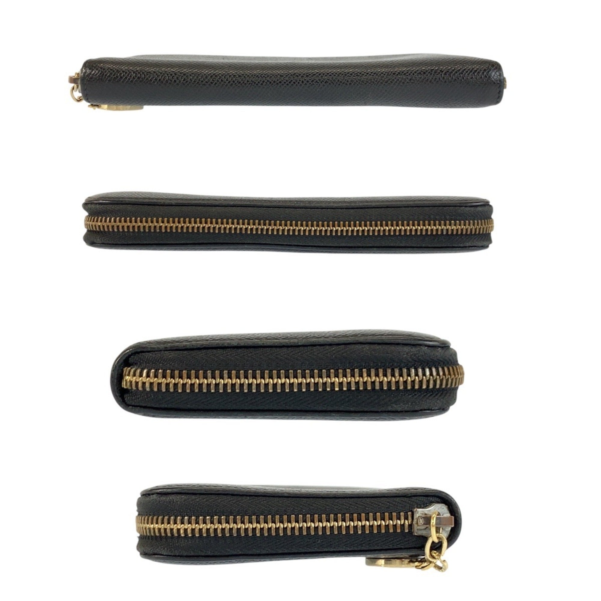 Bvlgari Black Leather Long Wallet (Bi-Fold) (Pre-Owned)