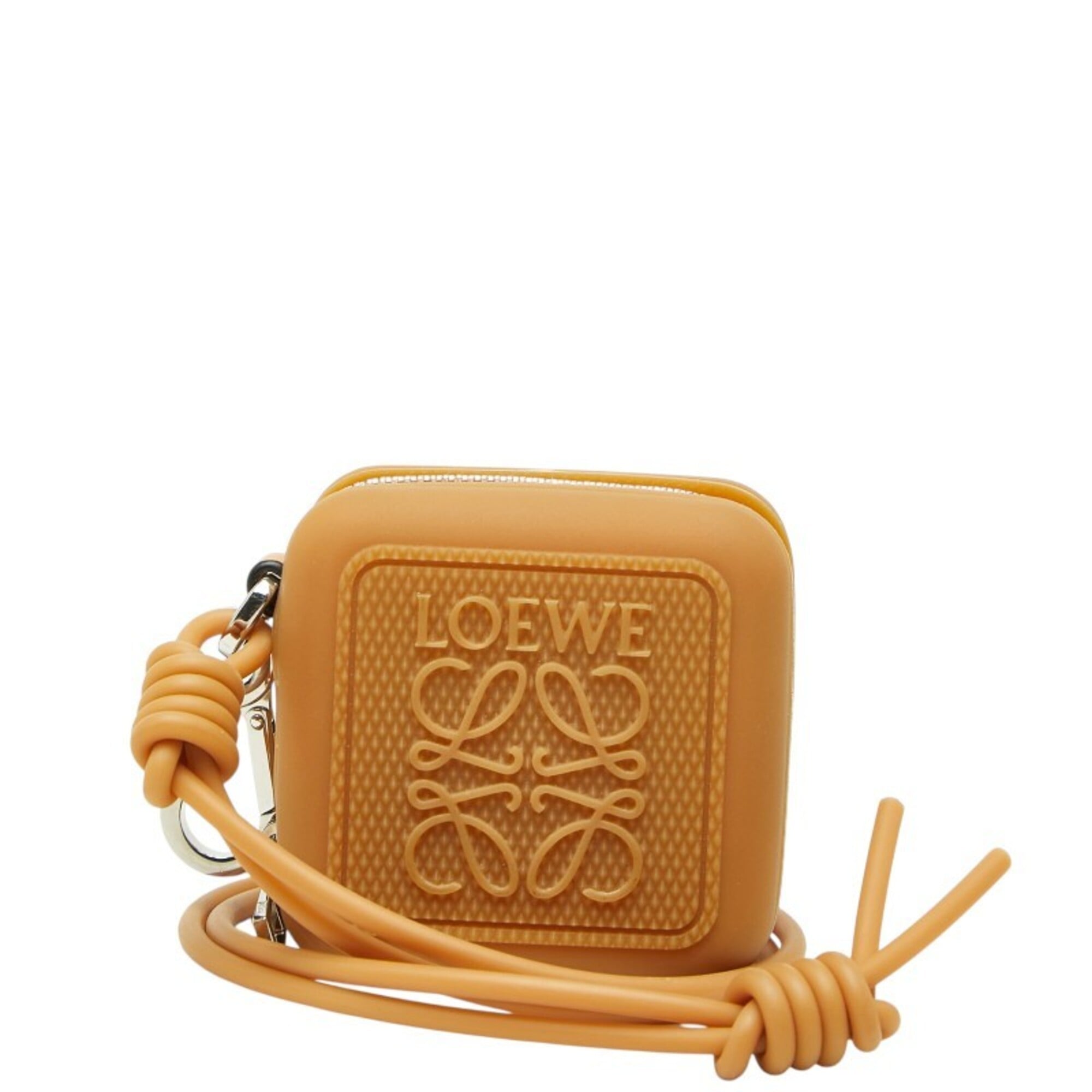 Loewe Brown Rubber Leather Coin Purse/Coin Case (Pre-Owned)