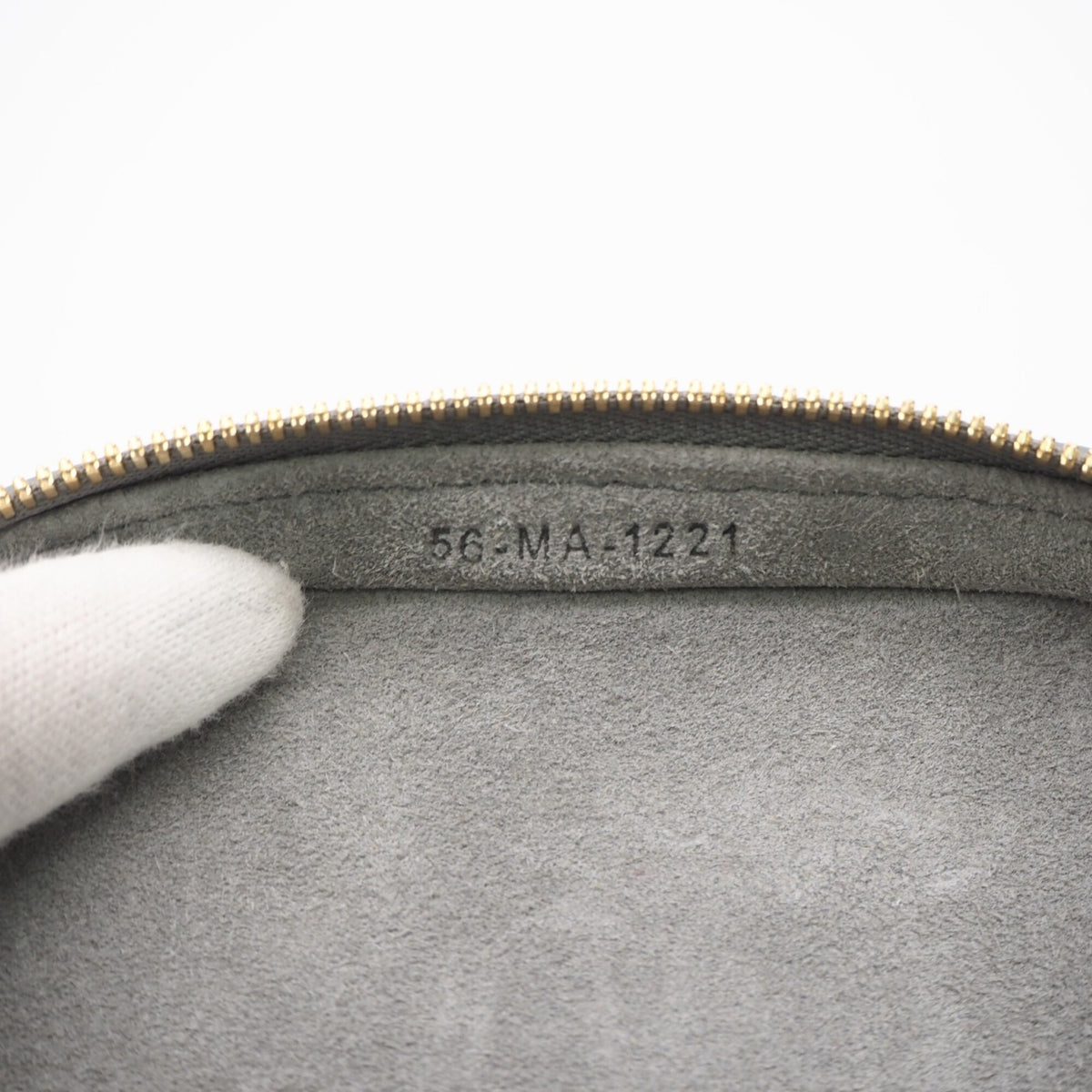 Christian Dior Lady Dior Gray Leather Shoulder Bag Vanity Bag (Pre-Owned)