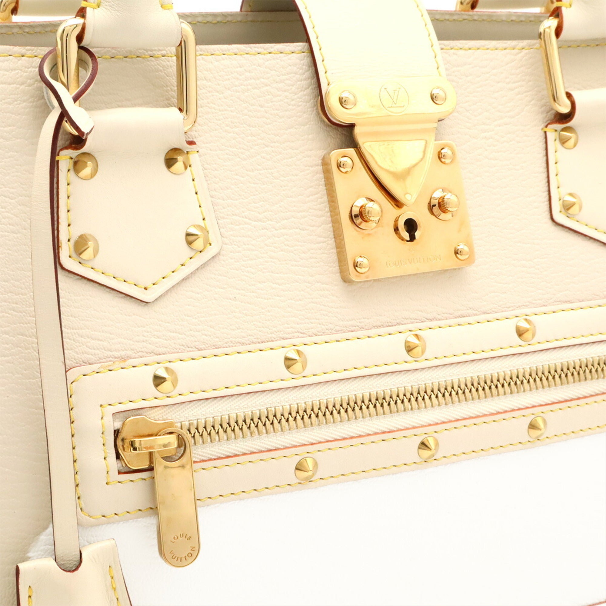 Louis Vuitton Blanc White Suhali Leather Handbag Tote Bag (Pre-Owned)