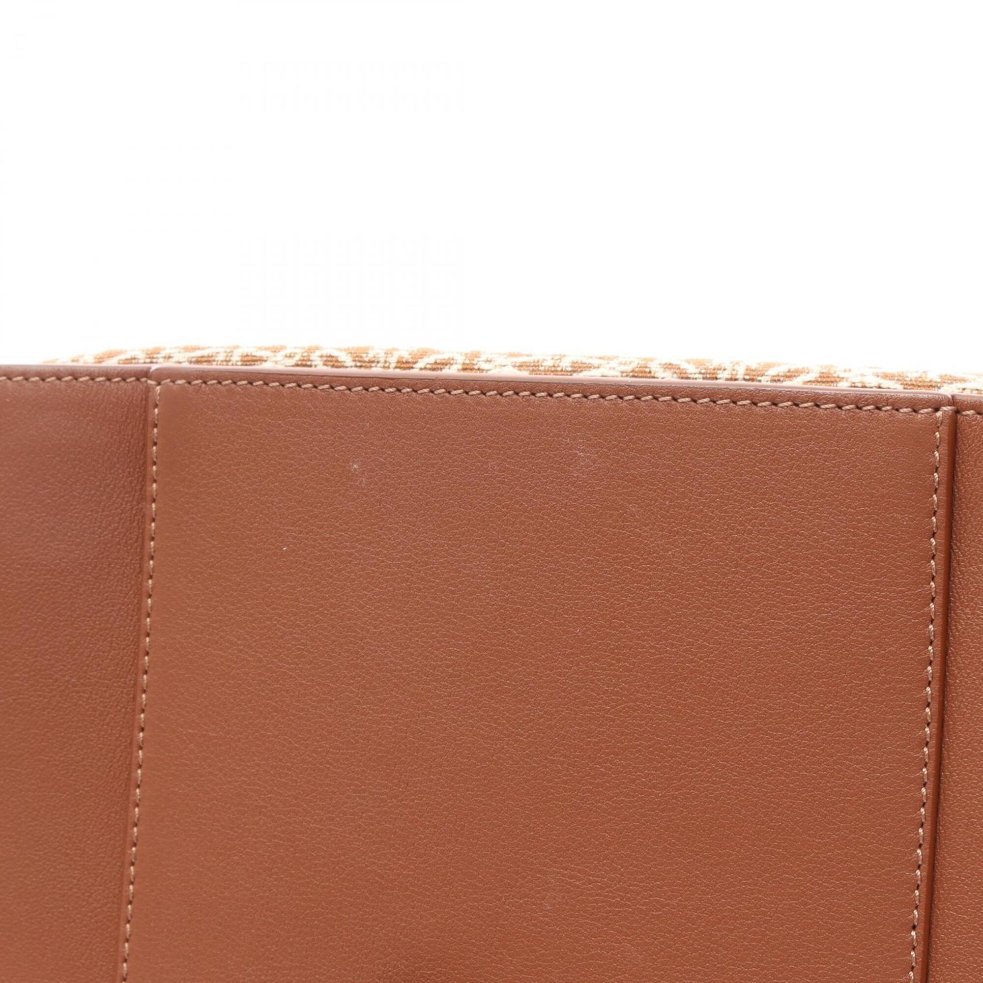Loewe Brown White Leather Handbag (Pre-Owned)