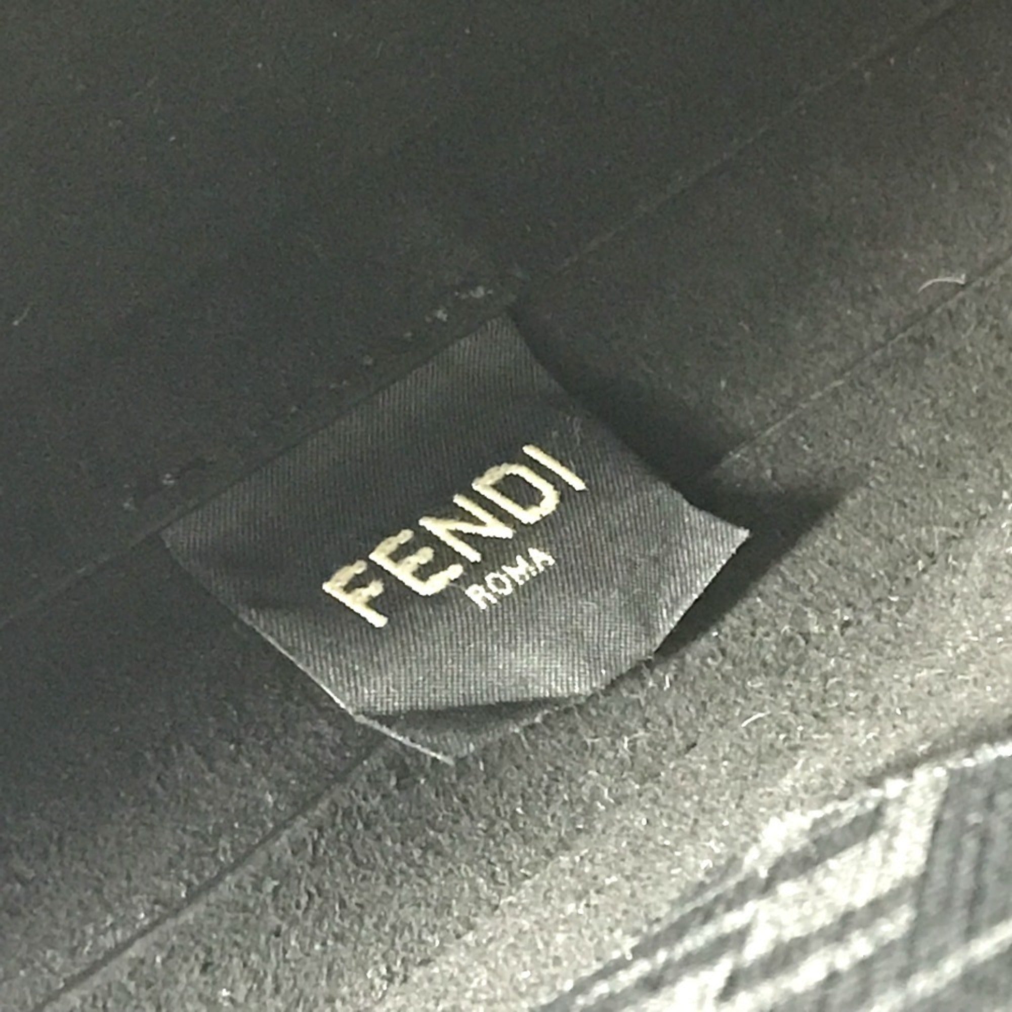 Fendi Zucca Black Gray Pvc Leather Clutch Bag (Pre-Owned)