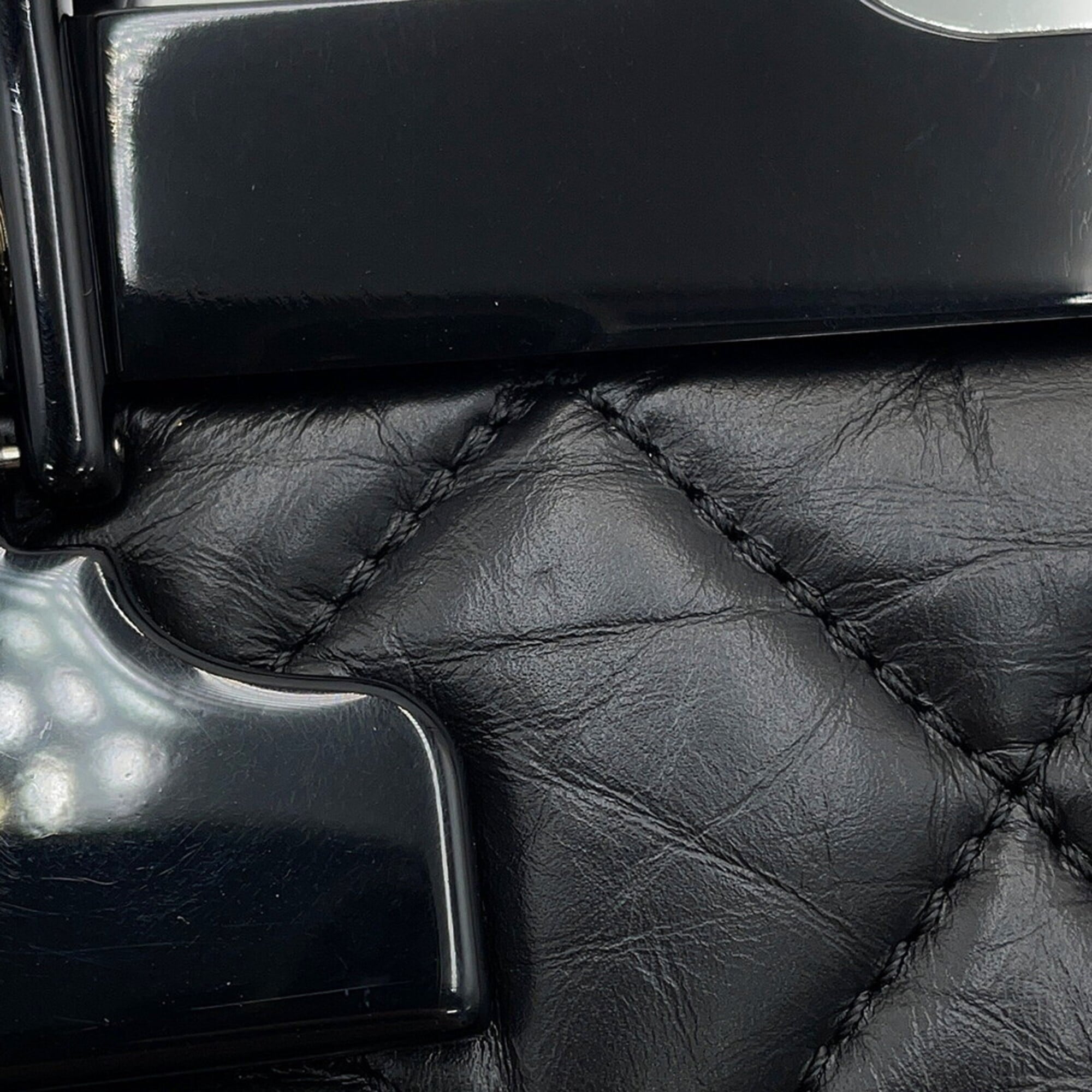 Chanel Matelasse Black Leather Handbag Shoulder Bag (Pre-Owned)