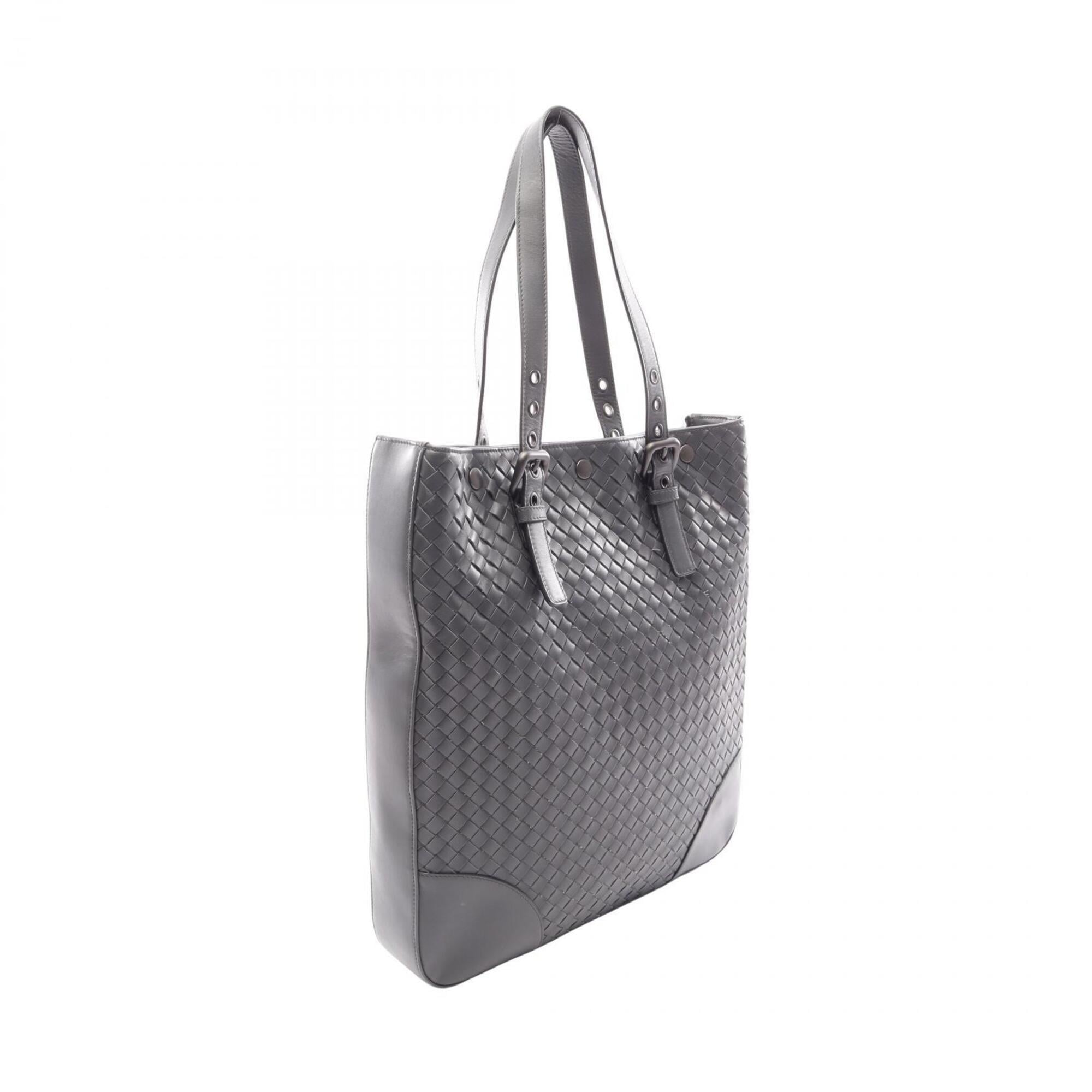 Bottega Veneta Gray Intrecciato Handbag Tote Bag (Pre-Owned)