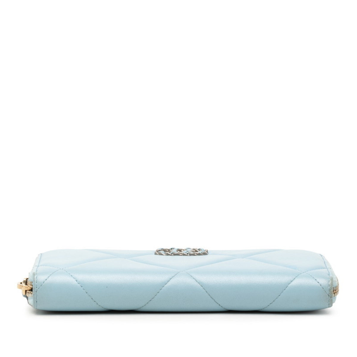 Chanel Blue Leather Long Wallet (Bi-Fold) (Pre-Owned)