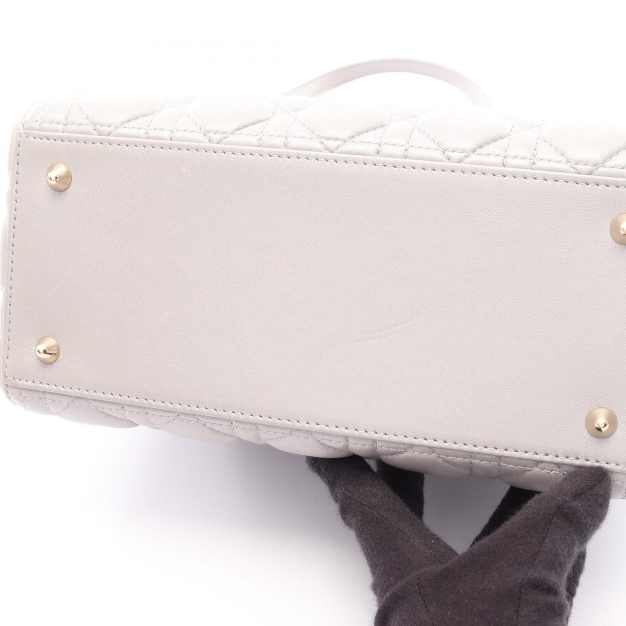 Christian Dior Gray Leather Handbag (Pre-Owned)