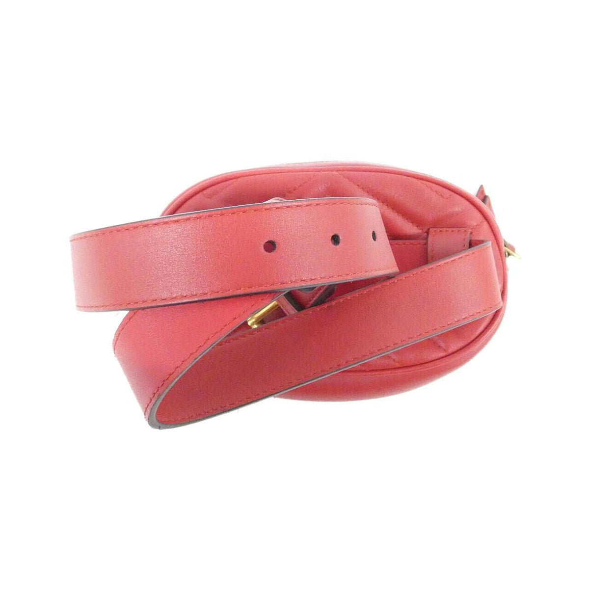 Gucci Gg Marmont Red Color Leather Fanny Pack (Pre-Owned)