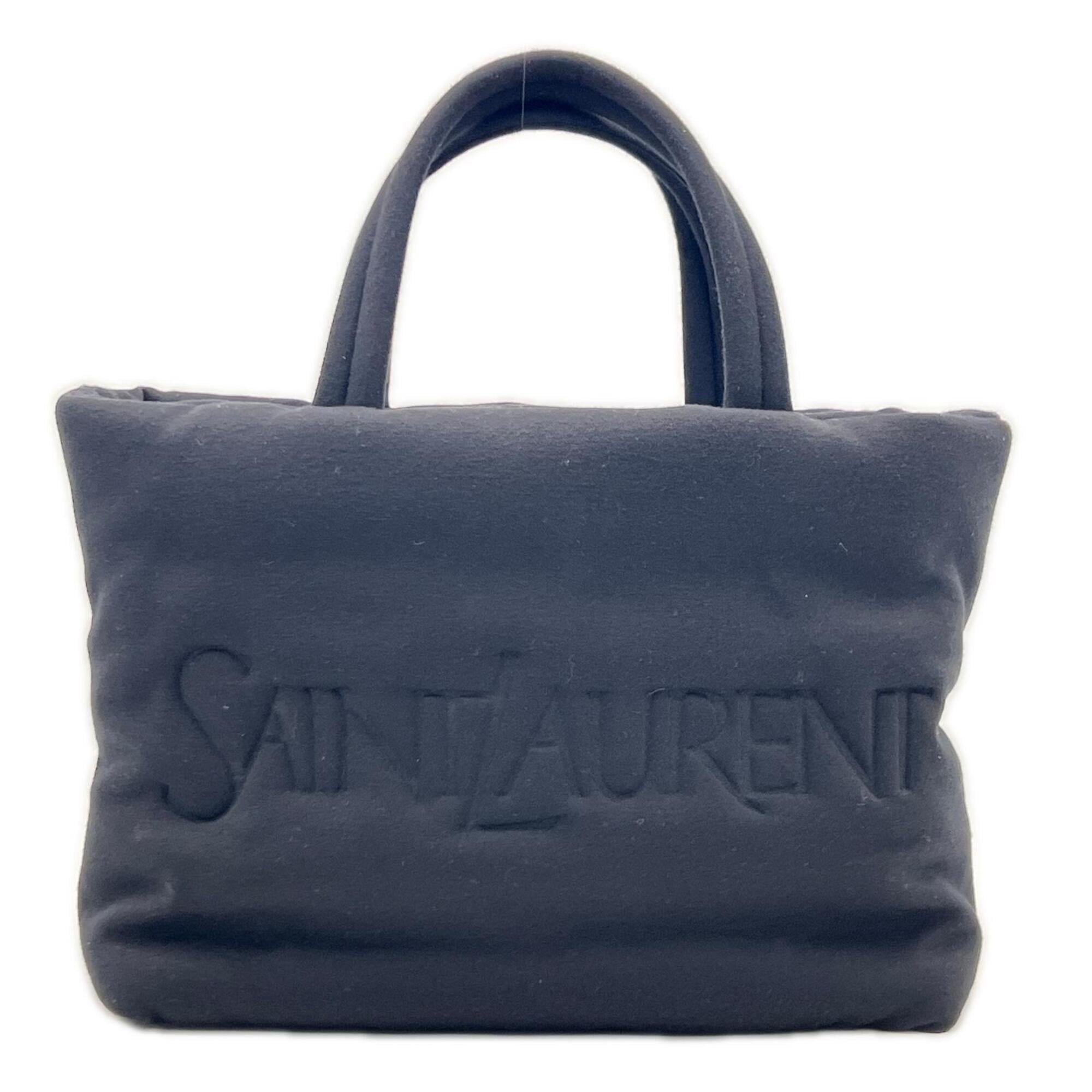 Yves Saint Laurent Black Cotton Handbag Tote Bag (Pre-Owned)