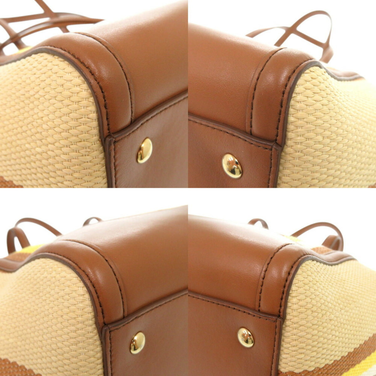 Salvatore Ferragamo Multi-Color Leather Canvas Tote Bag (Pre-Owned)
