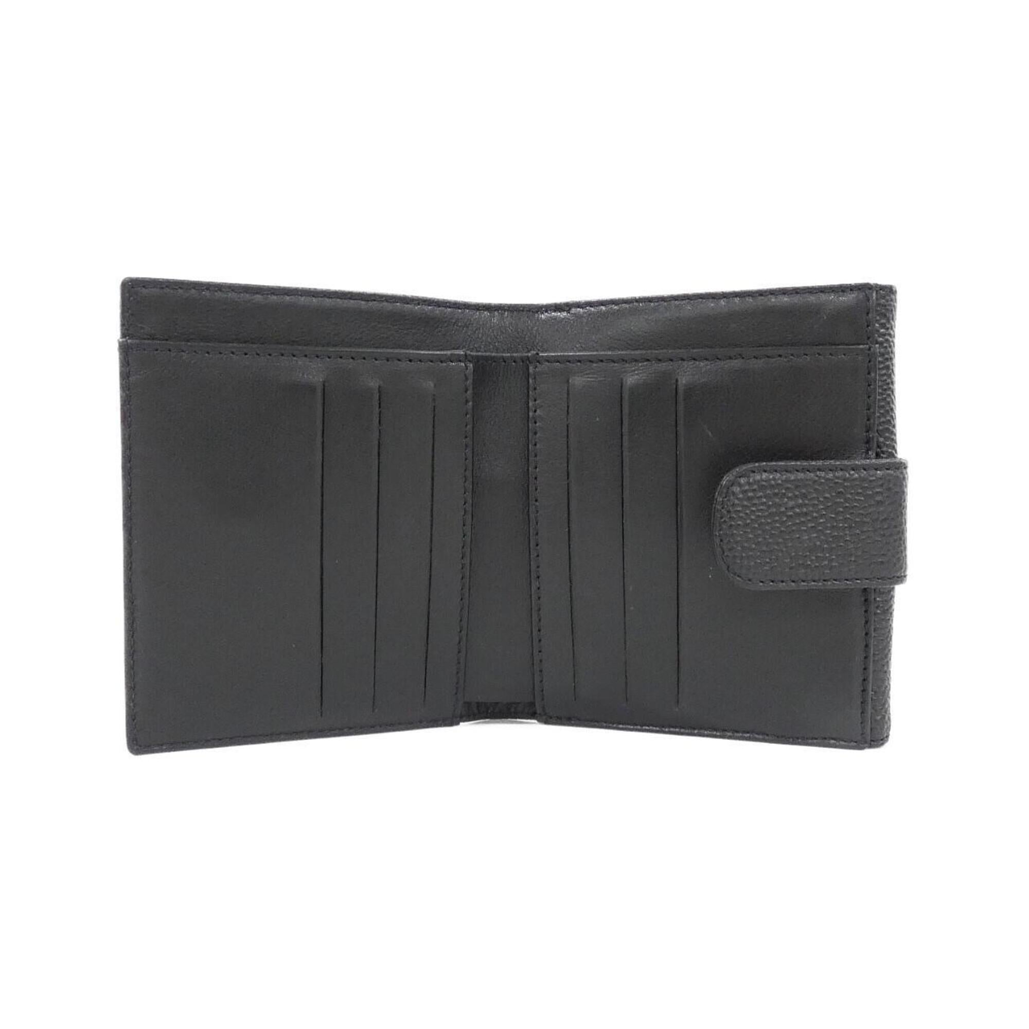 Chanel Black Grained Calfskin Wallet (Bi-Fold) (Pre-Owned)