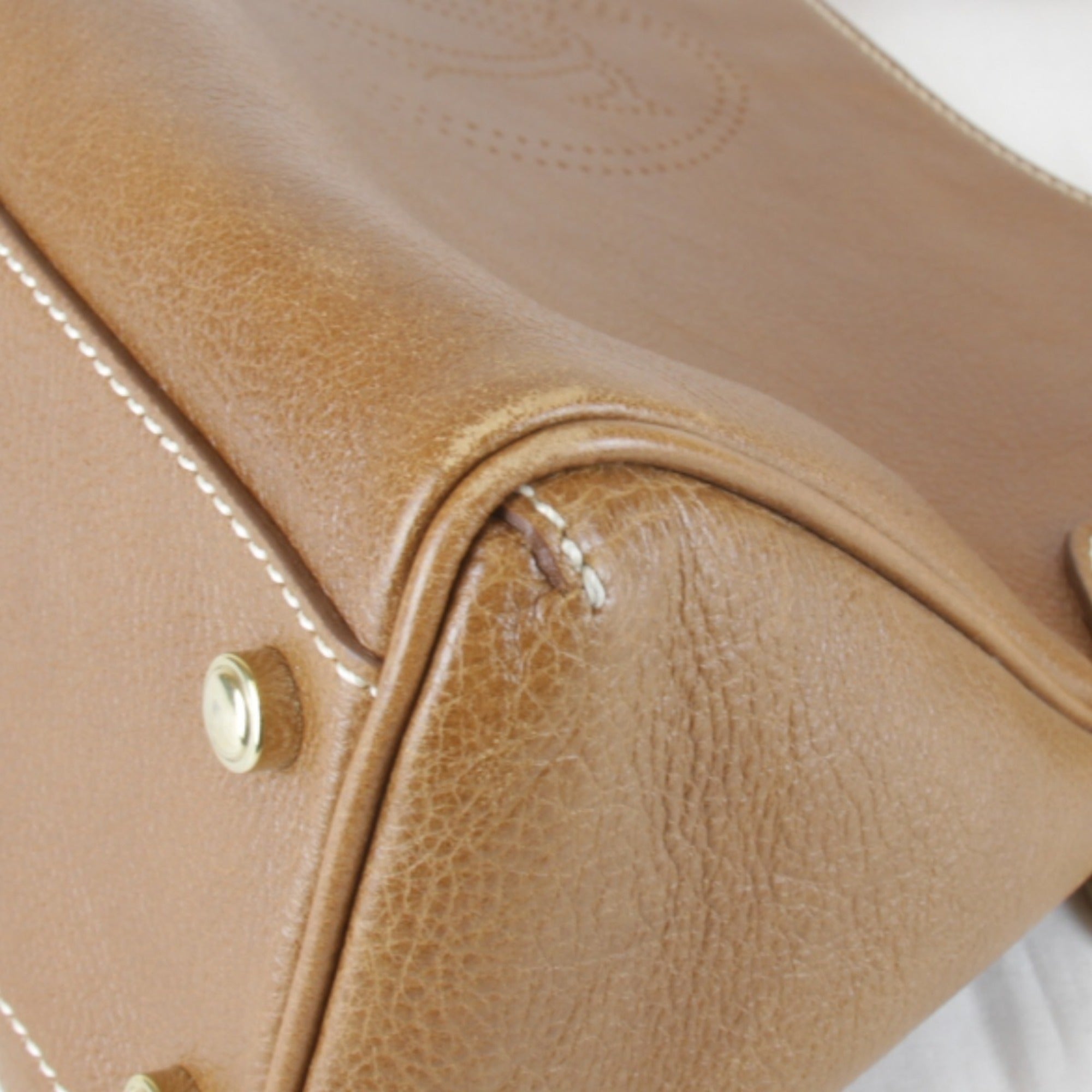 Cartier Marcello Camel Leather Handbag (Pre-Owned)