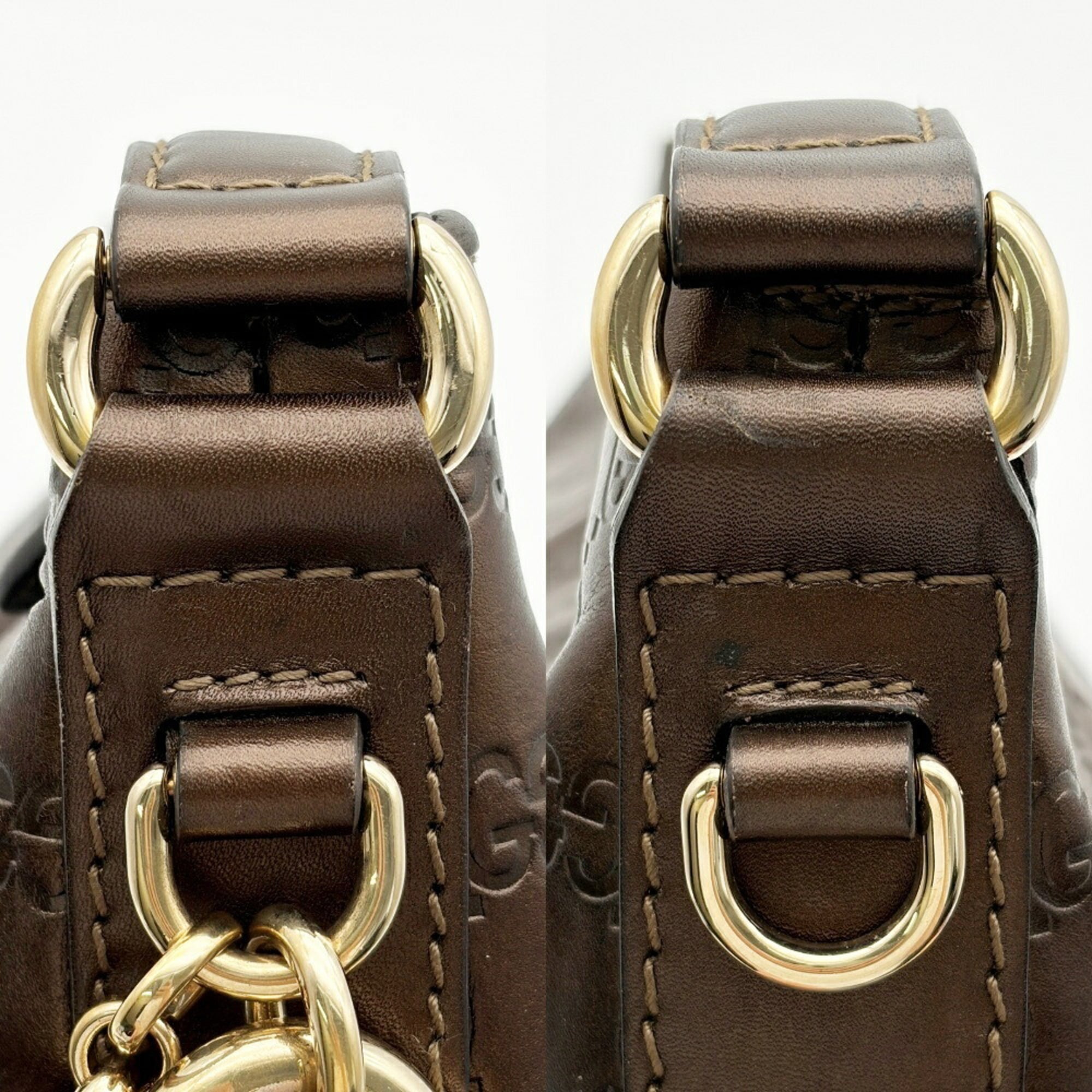 Gucci Bronze Leather Shoulder Bag (Pre-Owned)
