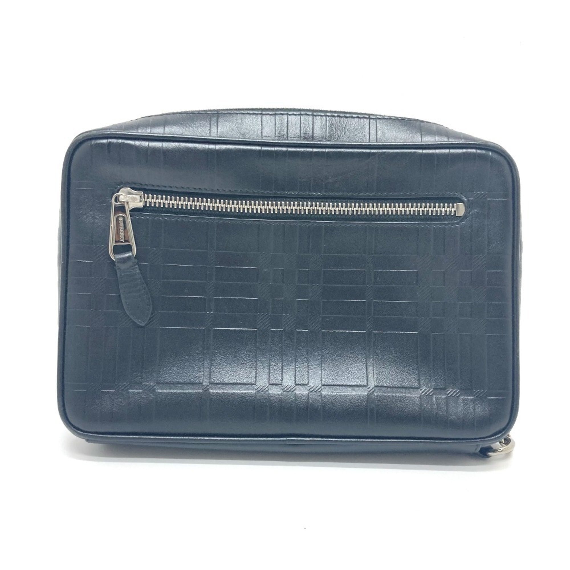 Burberry Black Leather Clutch Bag (Pre-Owned)
