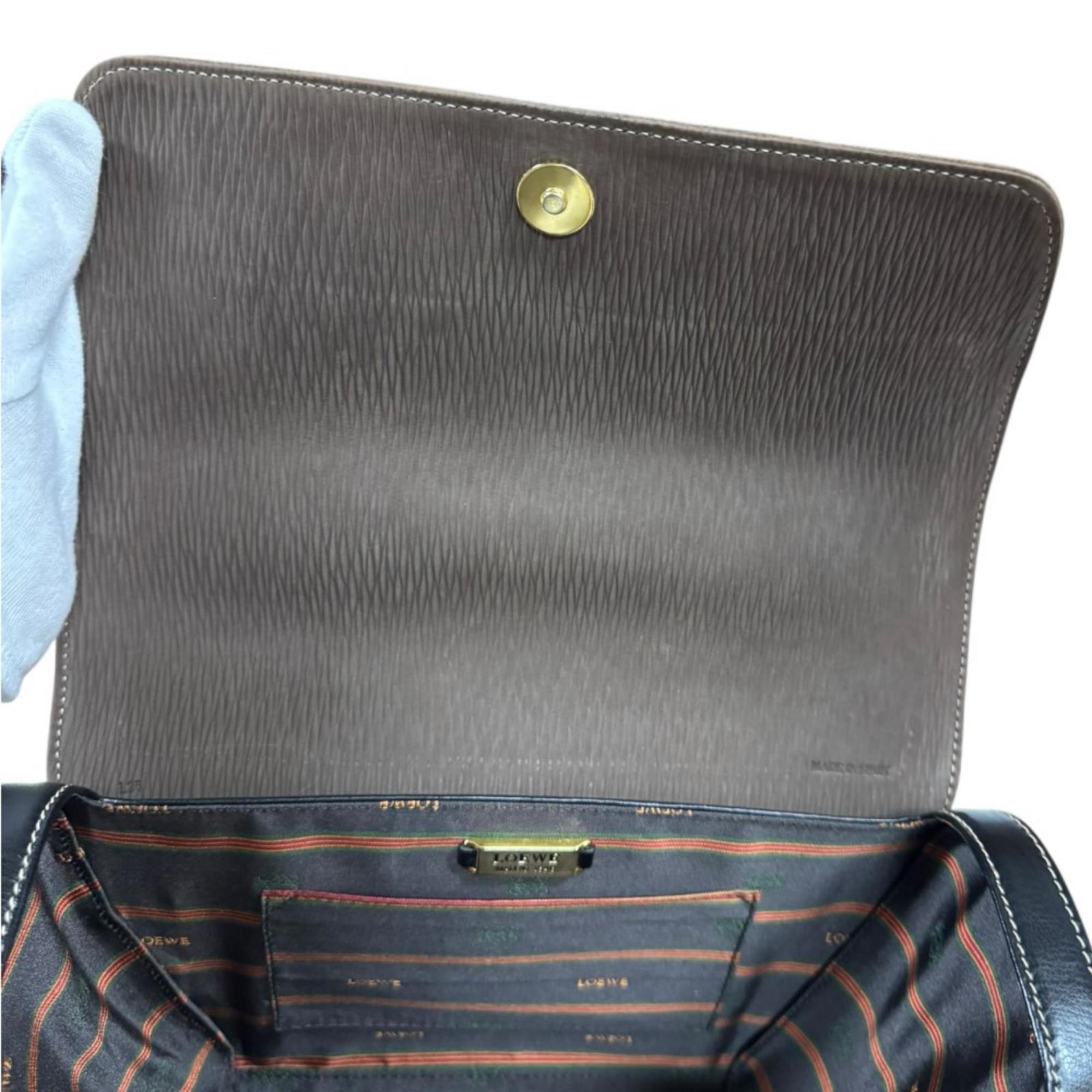 Loewe Black Brown Leather Handbag (Pre-Owned)