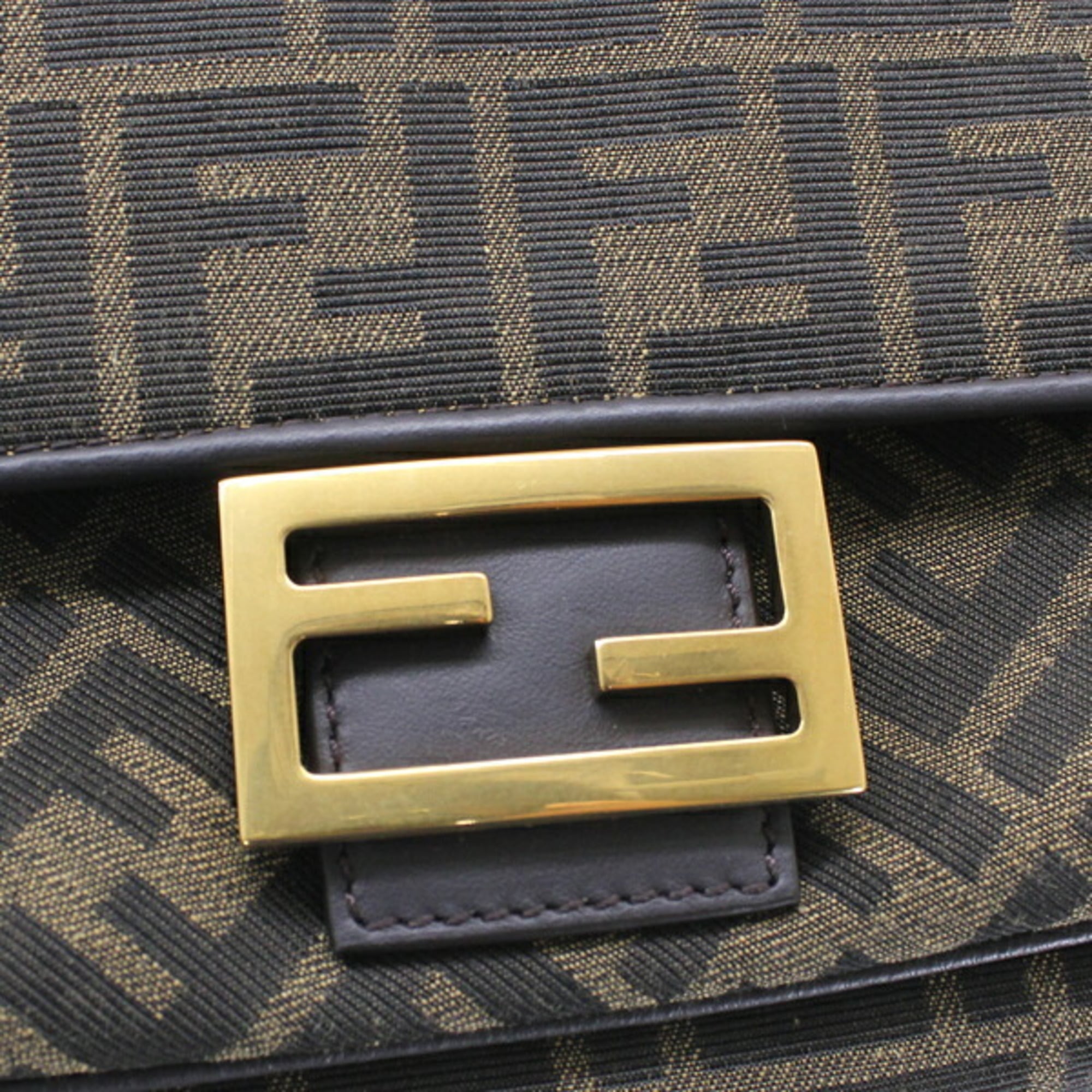 Fendi Brown Jacquard Shoulder Bag (Pre-Owned)