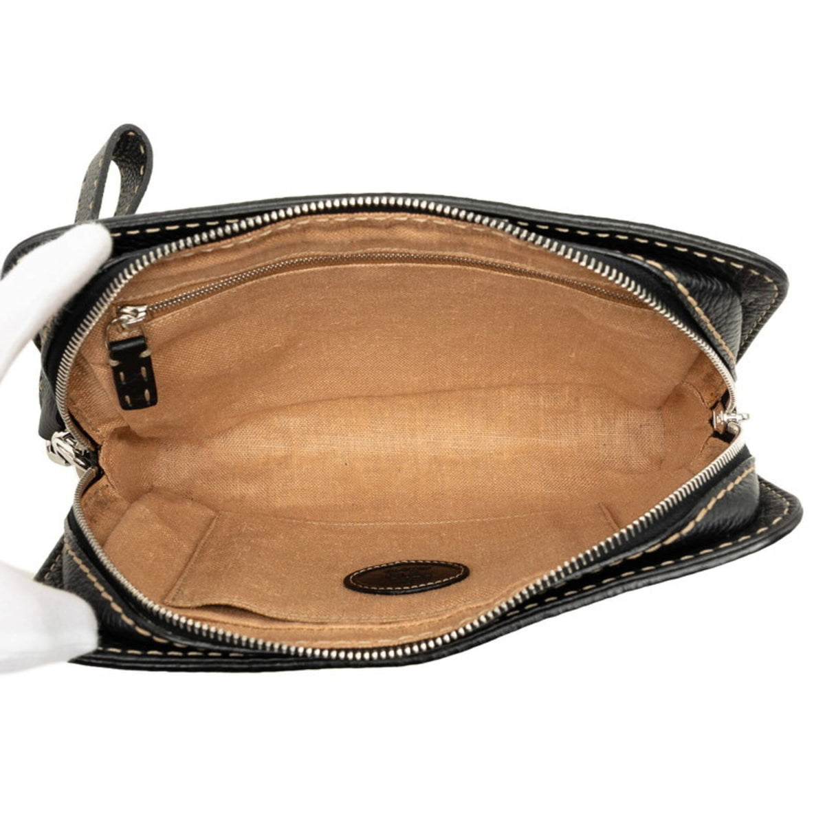 Fendi Black Leather Clutch Bag (Pre-Owned)