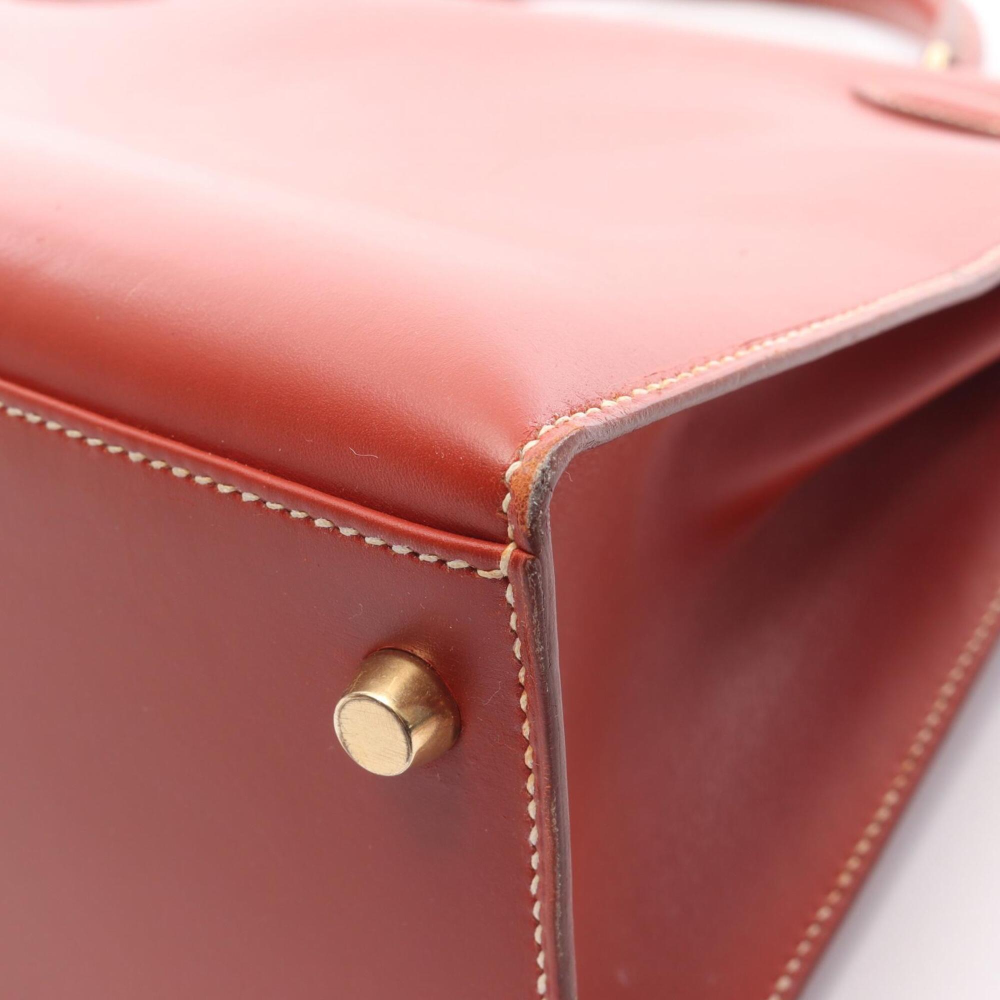 Hermes Brown Box Calf Leather Handbag (Pre-Owned)