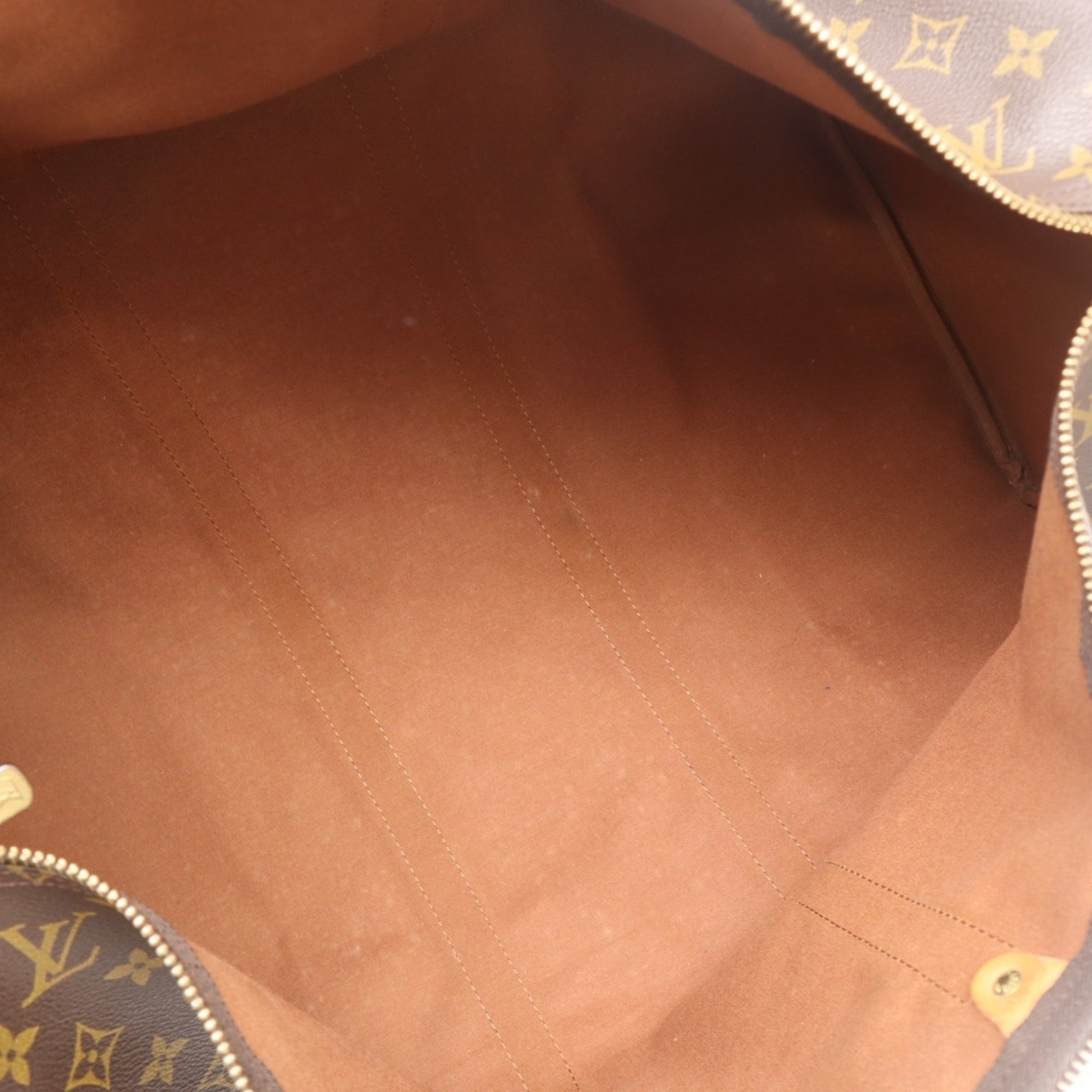 Louis Vuitton Monogram Brown Coated Canvas Leather Boston Bag (Pre-Owned)