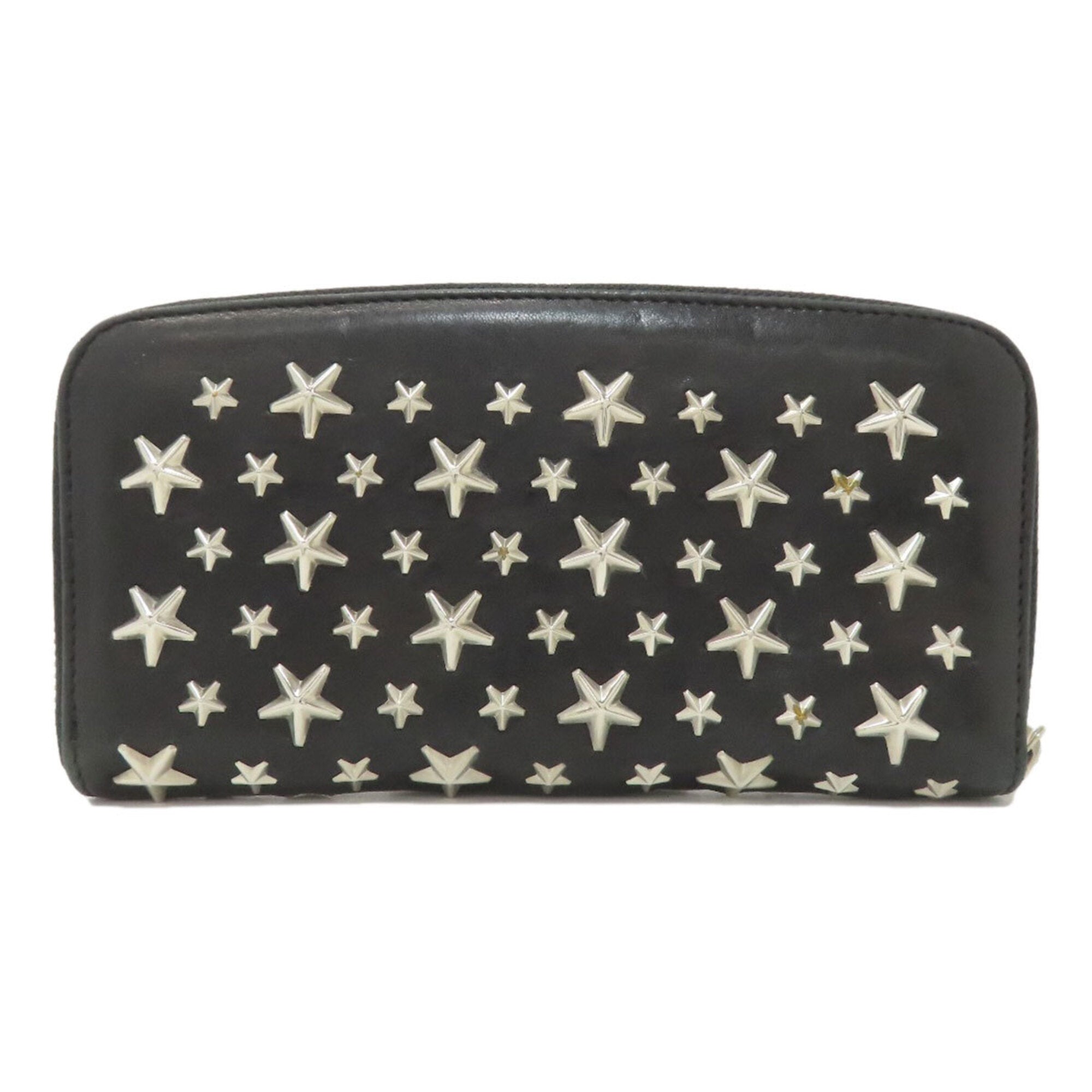 Jimmy Choo Black Leather Long Wallet (Bi-Fold) (Pre-Owned)