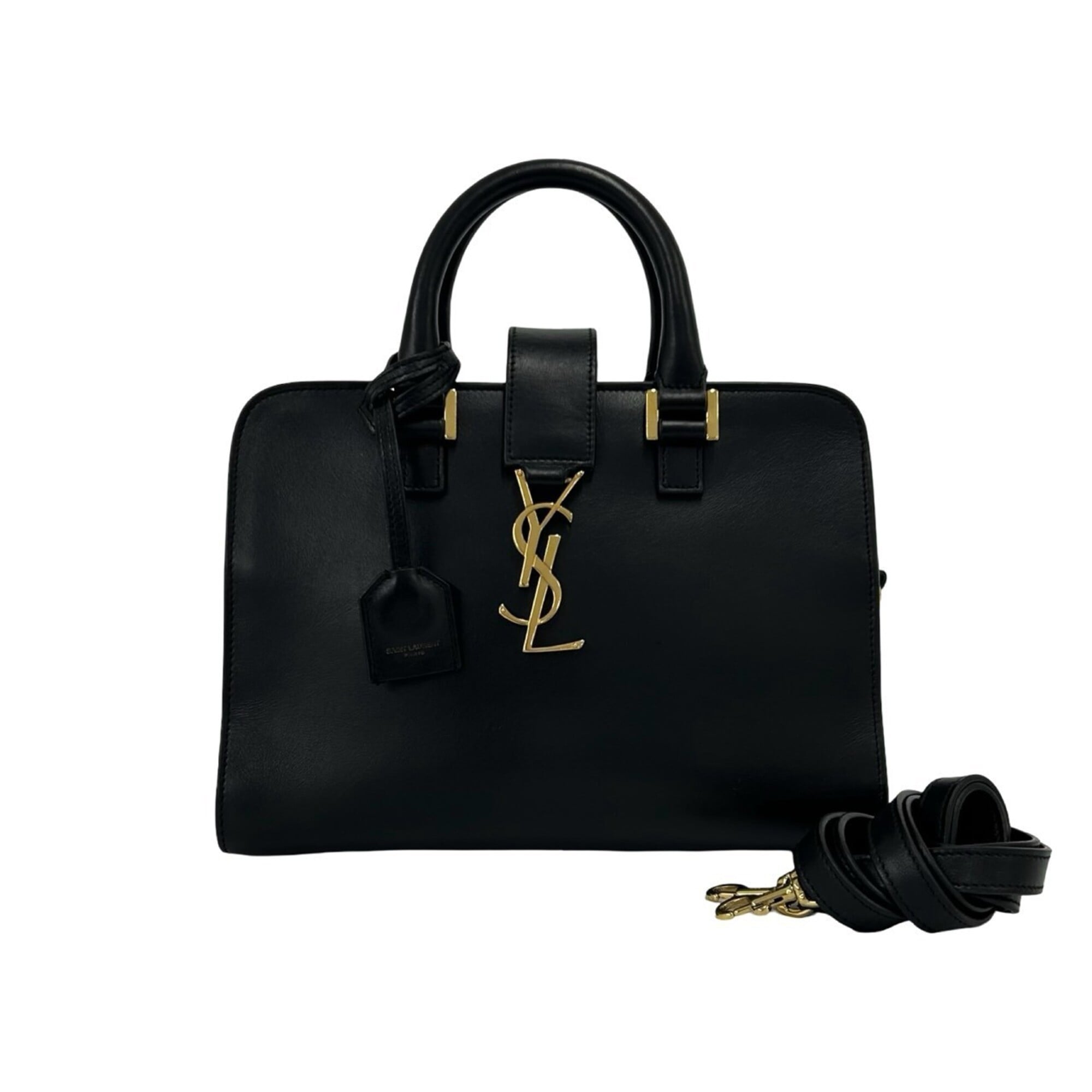 Yves Saint Laurent Black Leather Handbag Shoulder Bag (Pre-Owned)
