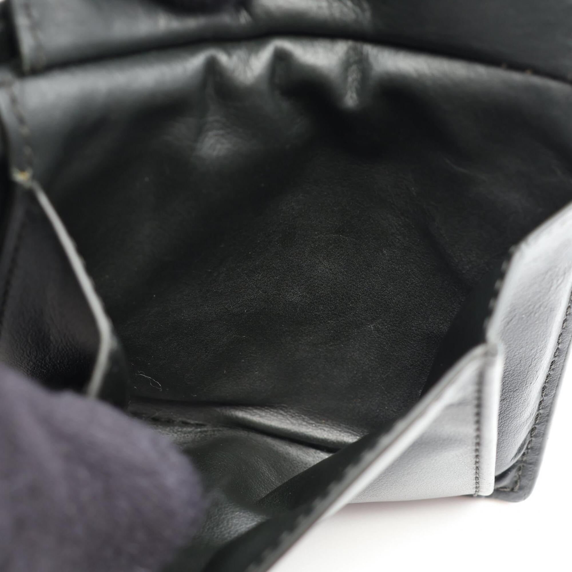 Bottega Veneta Intrecciato Black Leather Wallet (Bi-Fold) (Pre-Owned)
