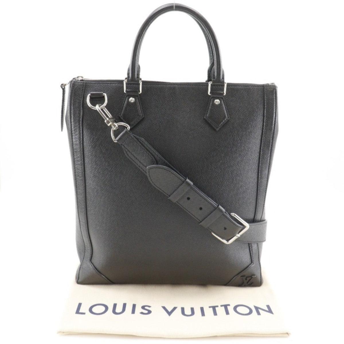Louis Vuitton Taiga Black Taiga Leather Handbag Tote Bag (Pre-Owned)